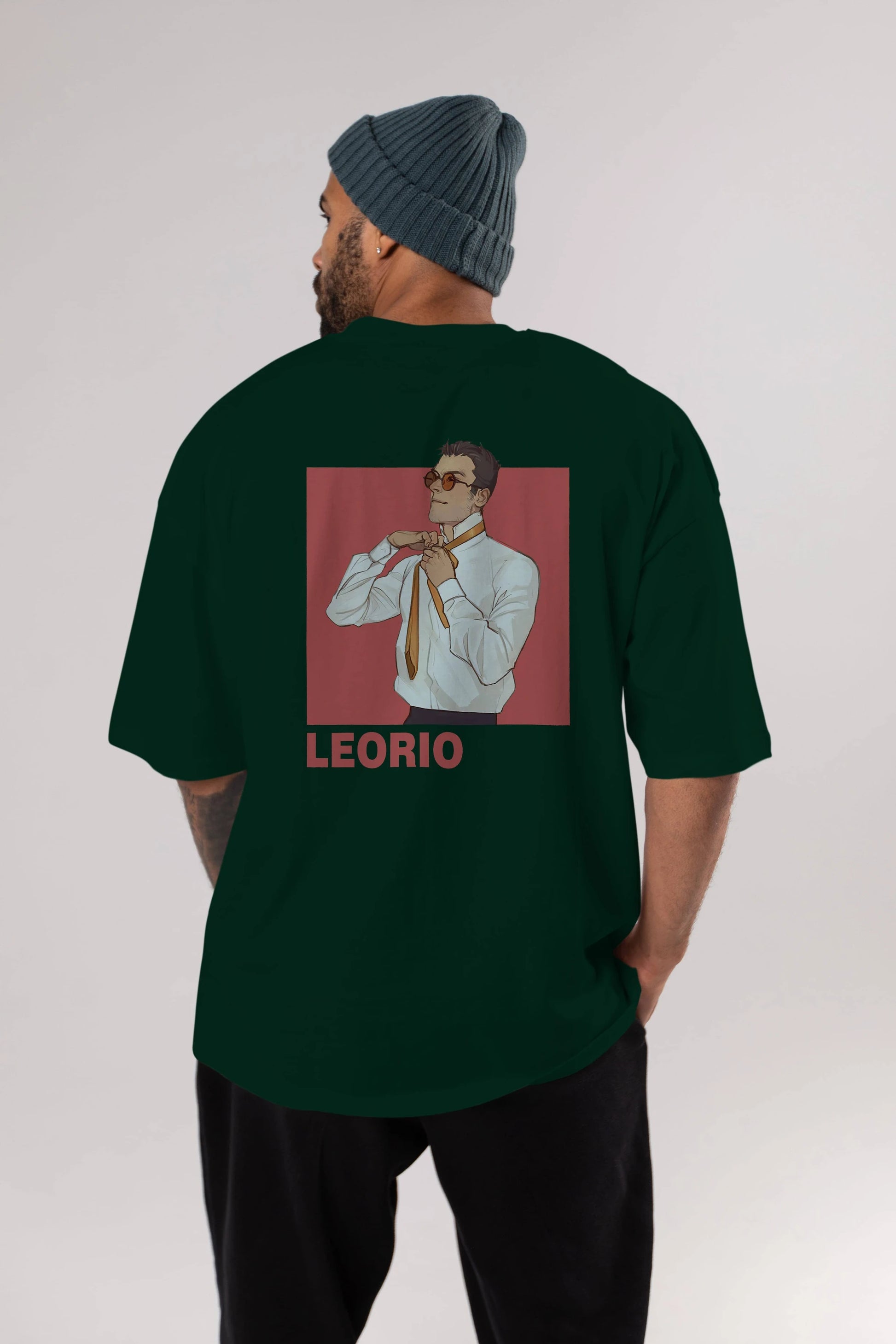 Leorio Paladiknight 5 Anime Arka Baskılı Oversize t-shirt Erkek Kadın Unisex