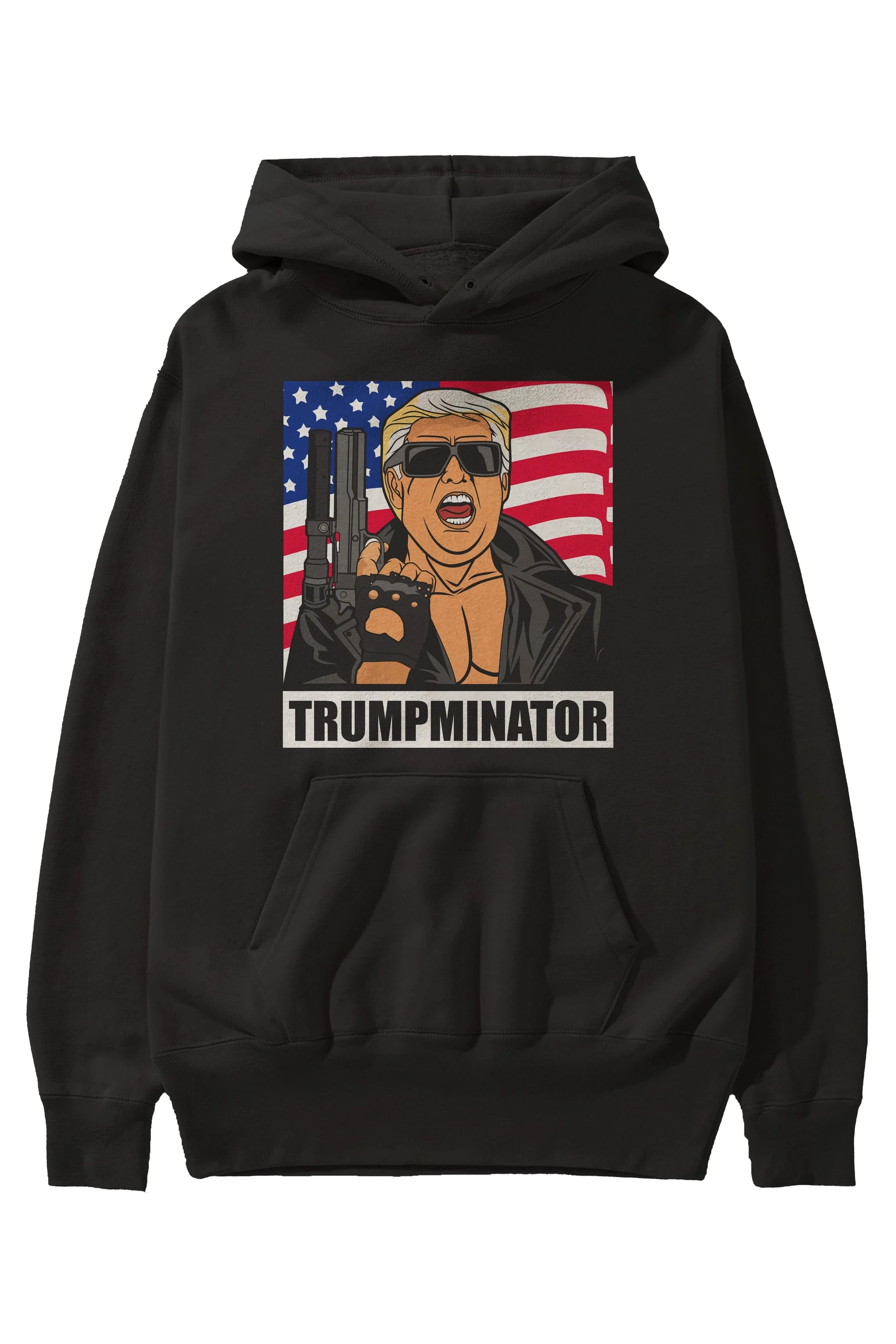 Trumpminator Ön Baskılı Hoodie Oversize Kapüşonlu Sweatshirt Erkek Kadın Unisex