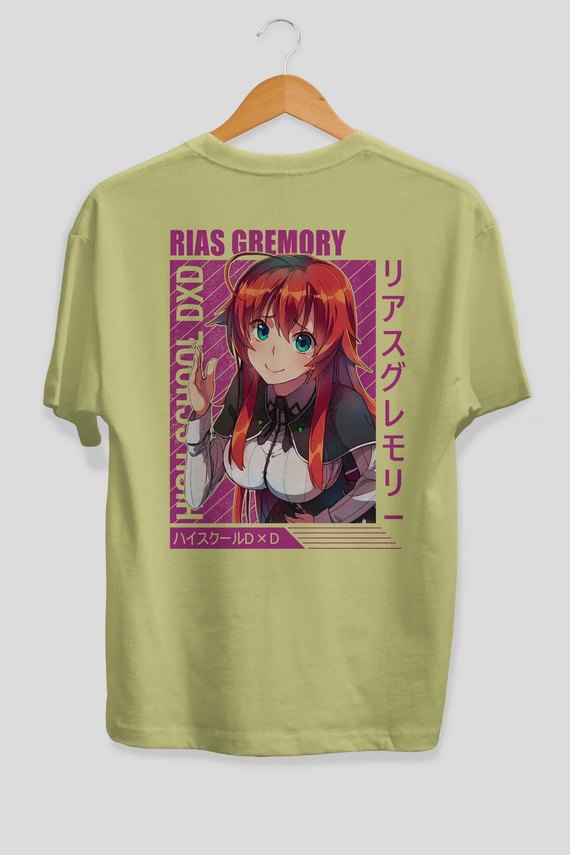 Rias Gremory 10 Anime Arka Baskılı Oversize t-shirt Erkek Kadın Unisex