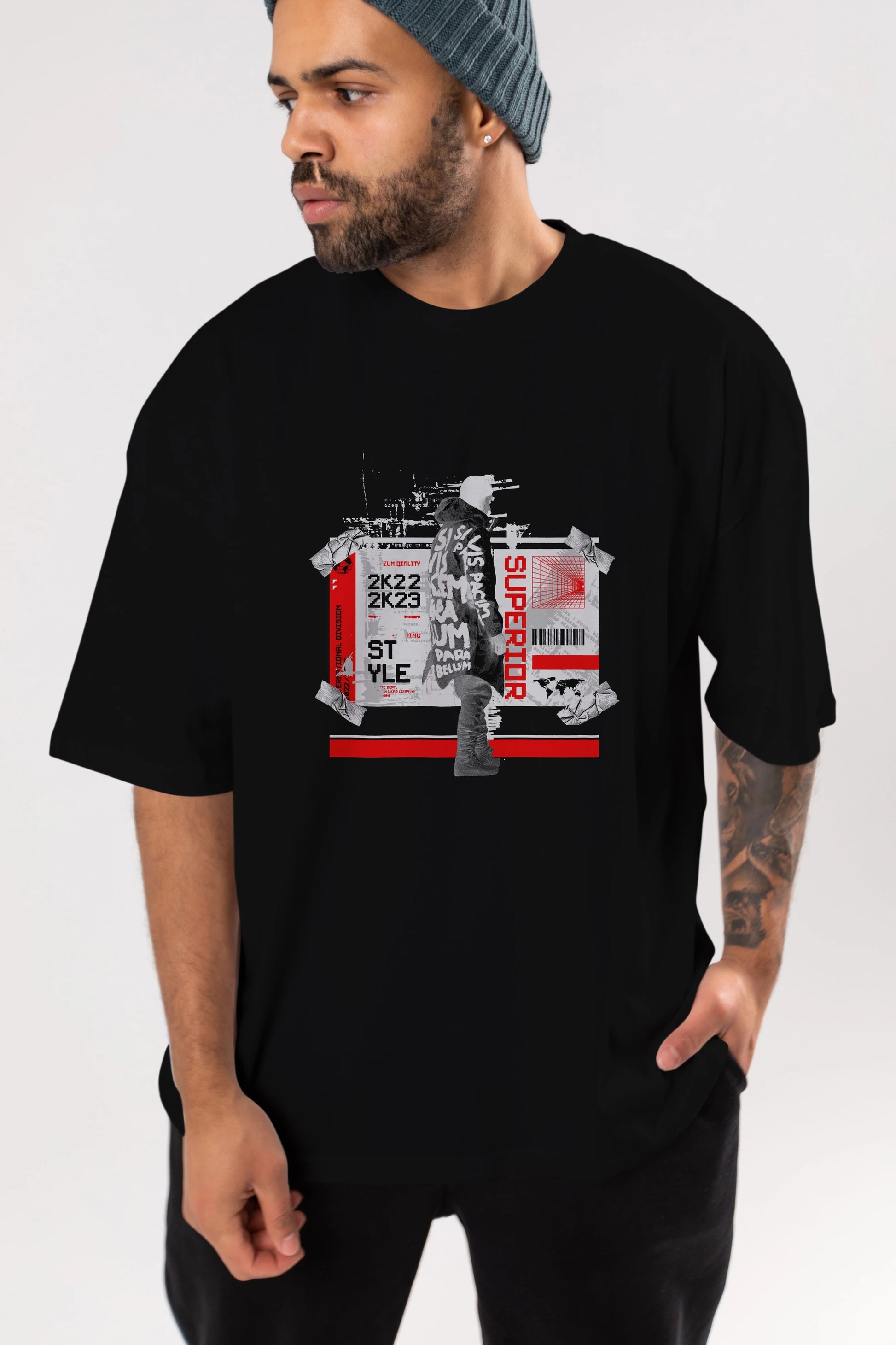 Superior Ön Baskılı Oversize t-shirt Erkek Kadın Unisex