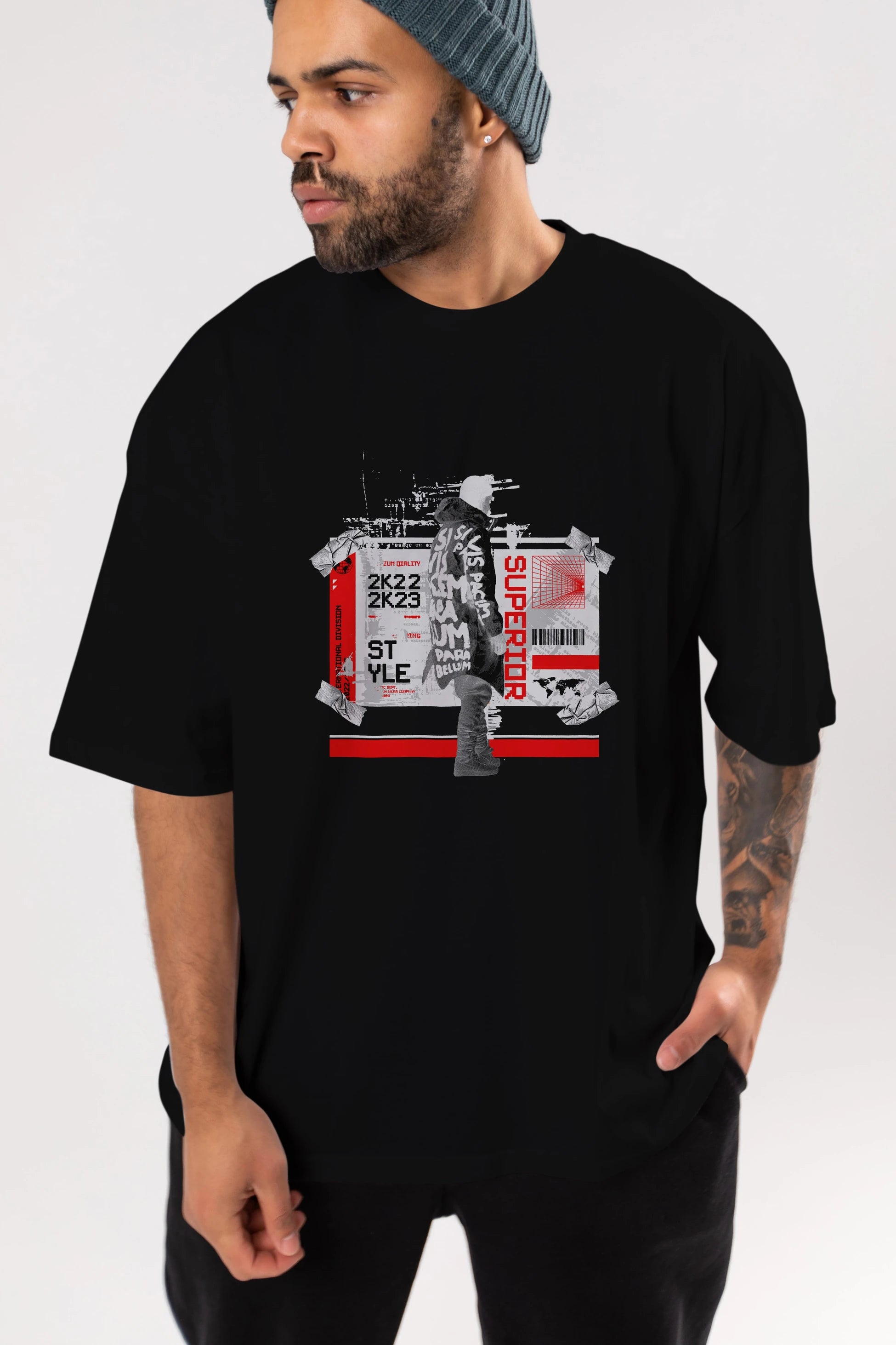 Superior Ön Baskılı Oversize t-shirt Erkek Kadın Unisex