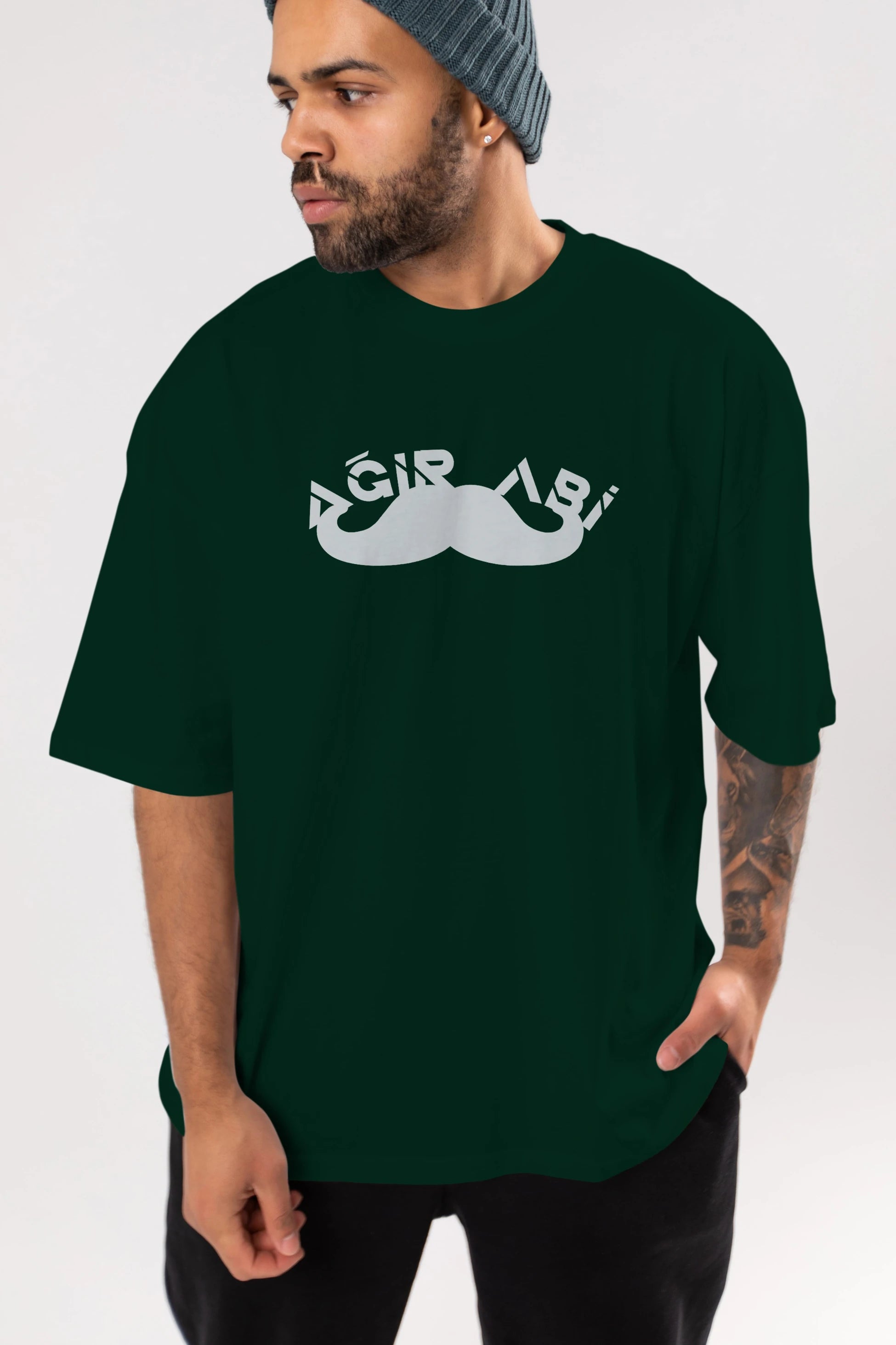 Ağır Abi Ön Baskılı Oversize t-shirt %100 pamuk Erkek Kadın Unisex