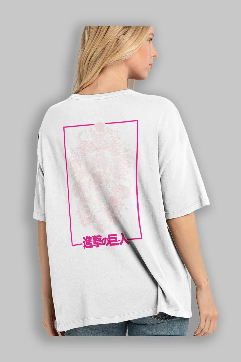 ATTACK ON TITANS Anime Arka Baskılı Oversize t-shirt Erkek Kadın Unisex