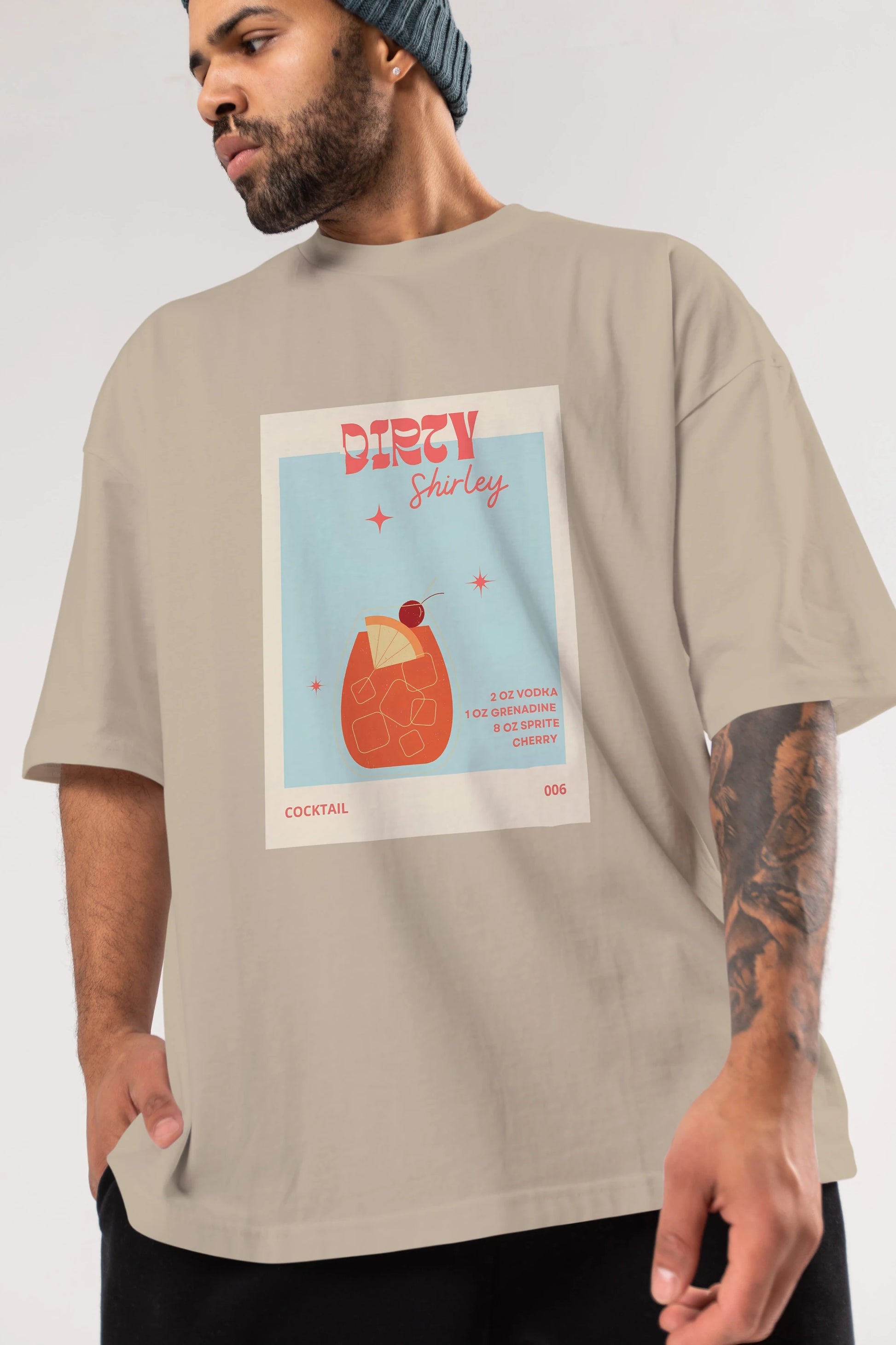 Dirty Shirley Ön Baskılı Oversize t-shirt Erkek Kadın Unisex %100 Pamuk Bisiklet Yaka tişort