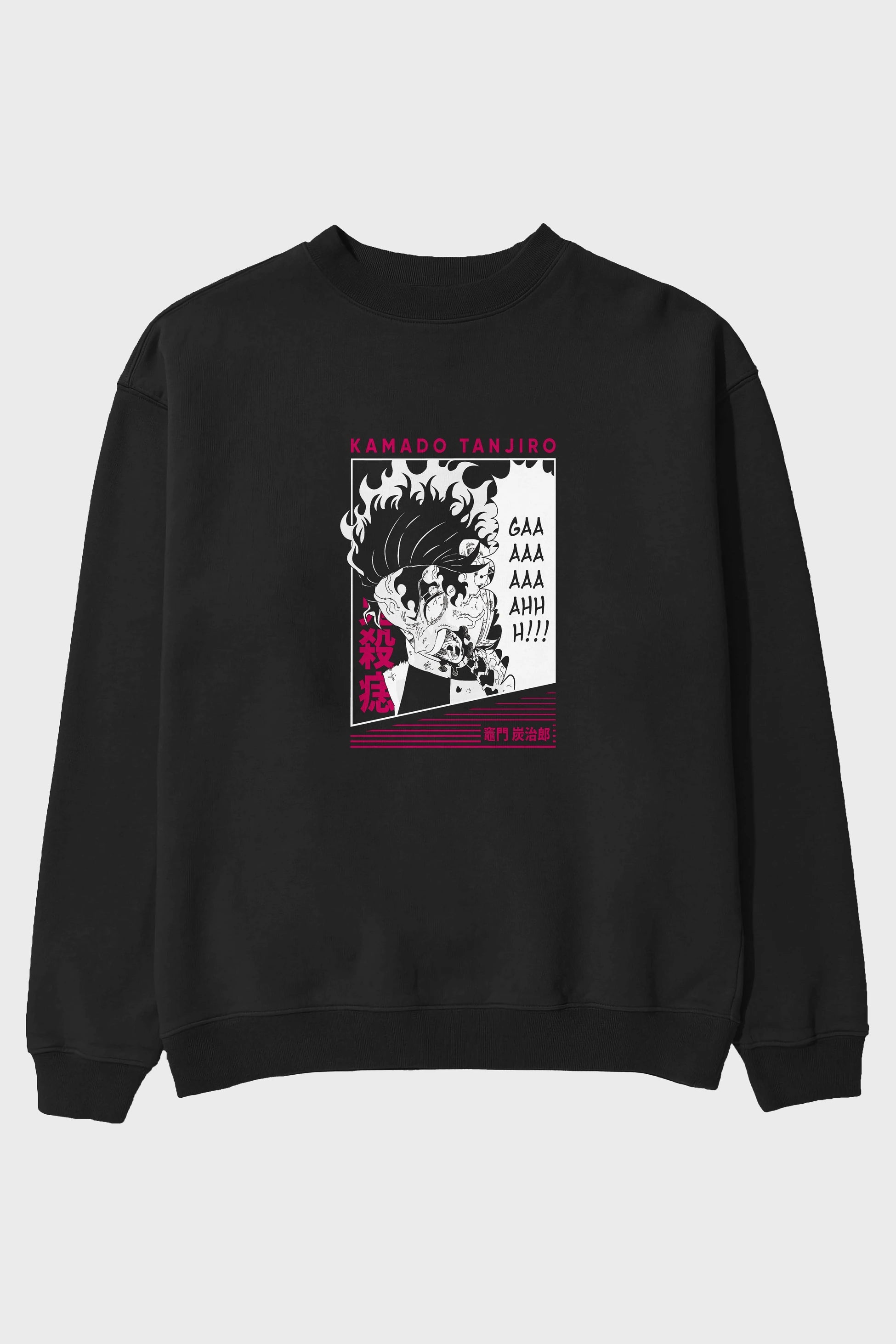 TANJIRO KAMADO 3 Anime Ön Baskılı Oversize Sweatshirt Erkek Kadın Unisex