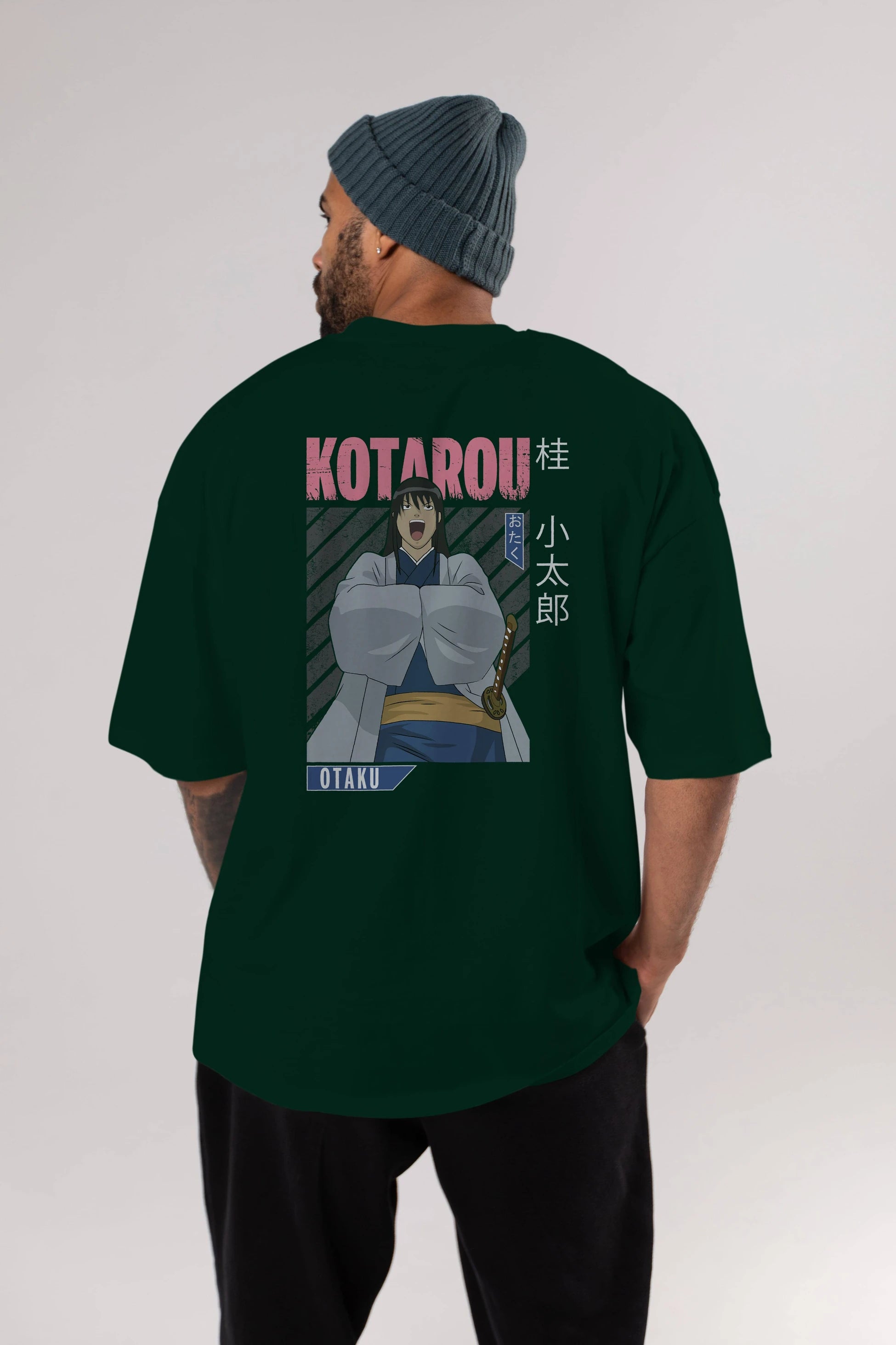 Kotarou Katsura GINTAMA 1 Anime Arka Baskılı Oversize t-shirt Erkek Kadın Unisex