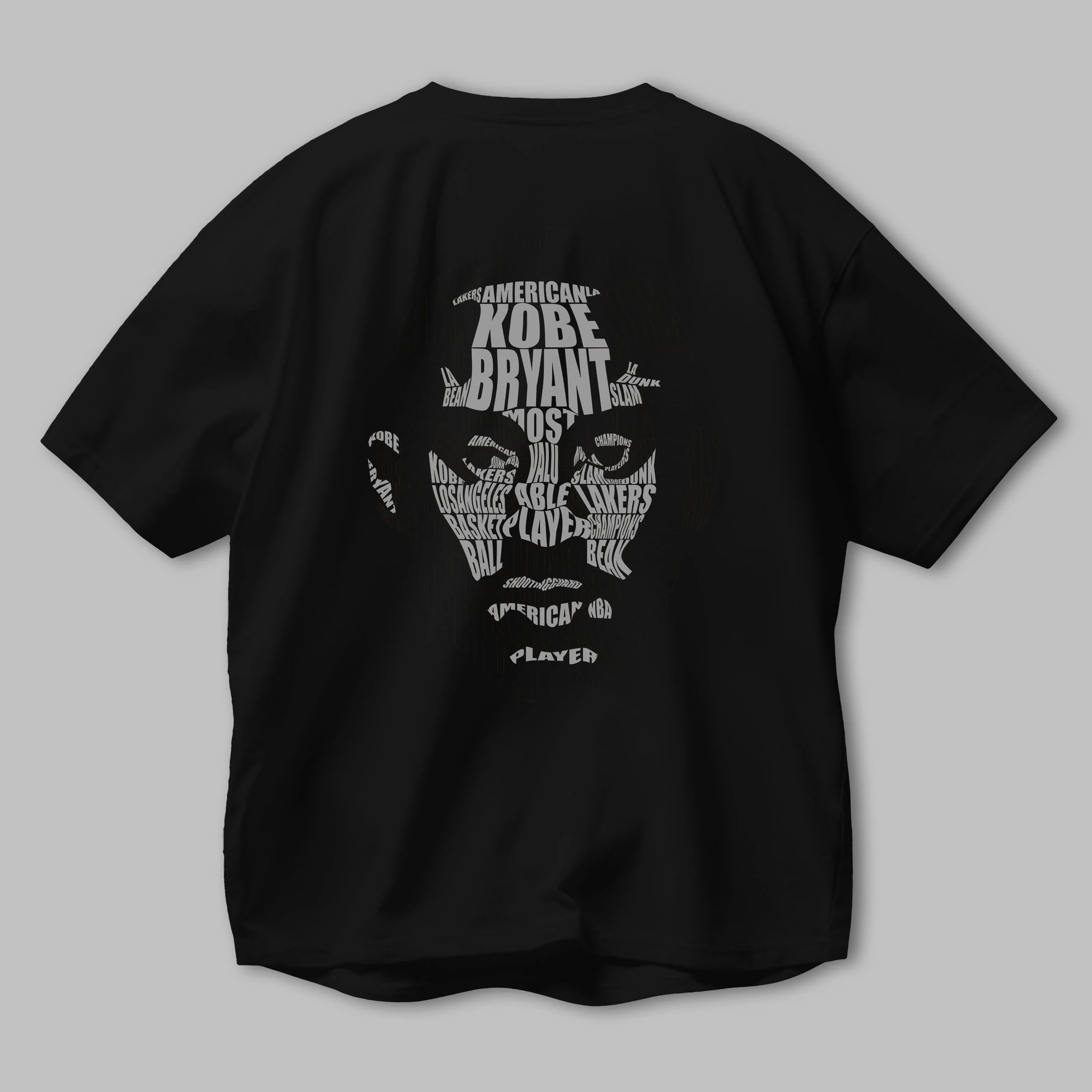Kobe Bryan Calligram Arka Baskılı Oversize t-shirt %100 pamuk Erkek Kadın Unisex