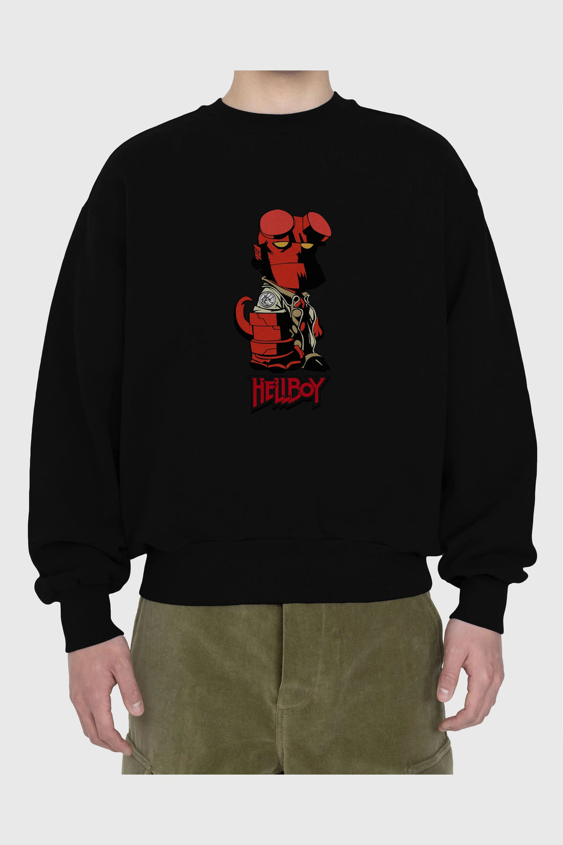 Hellboy (1) Ön Baskılı Oversize Sweatshirt Erkek Kadın Unisex