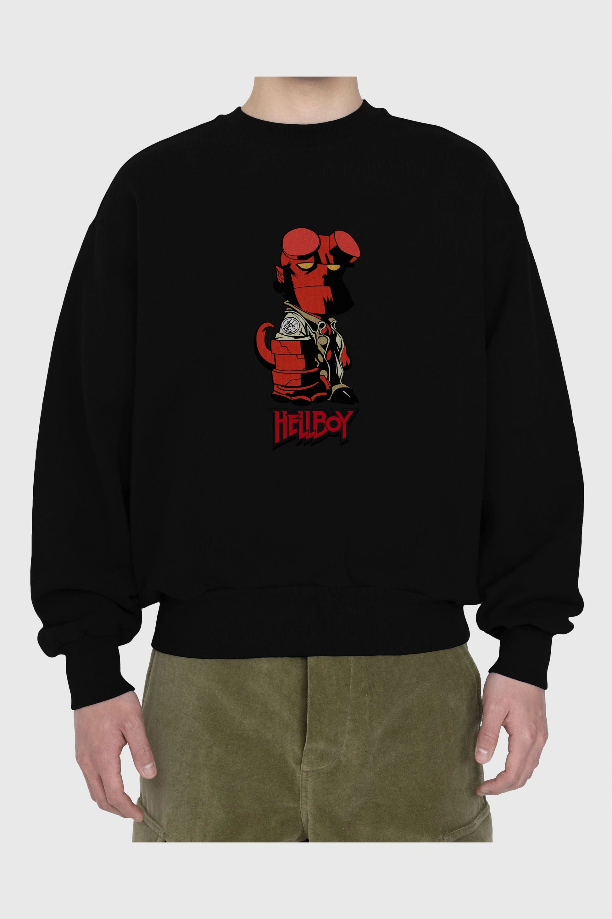 Hellboy (1) Ön Baskılı Oversize Sweatshirt Erkek Kadın Unisex
