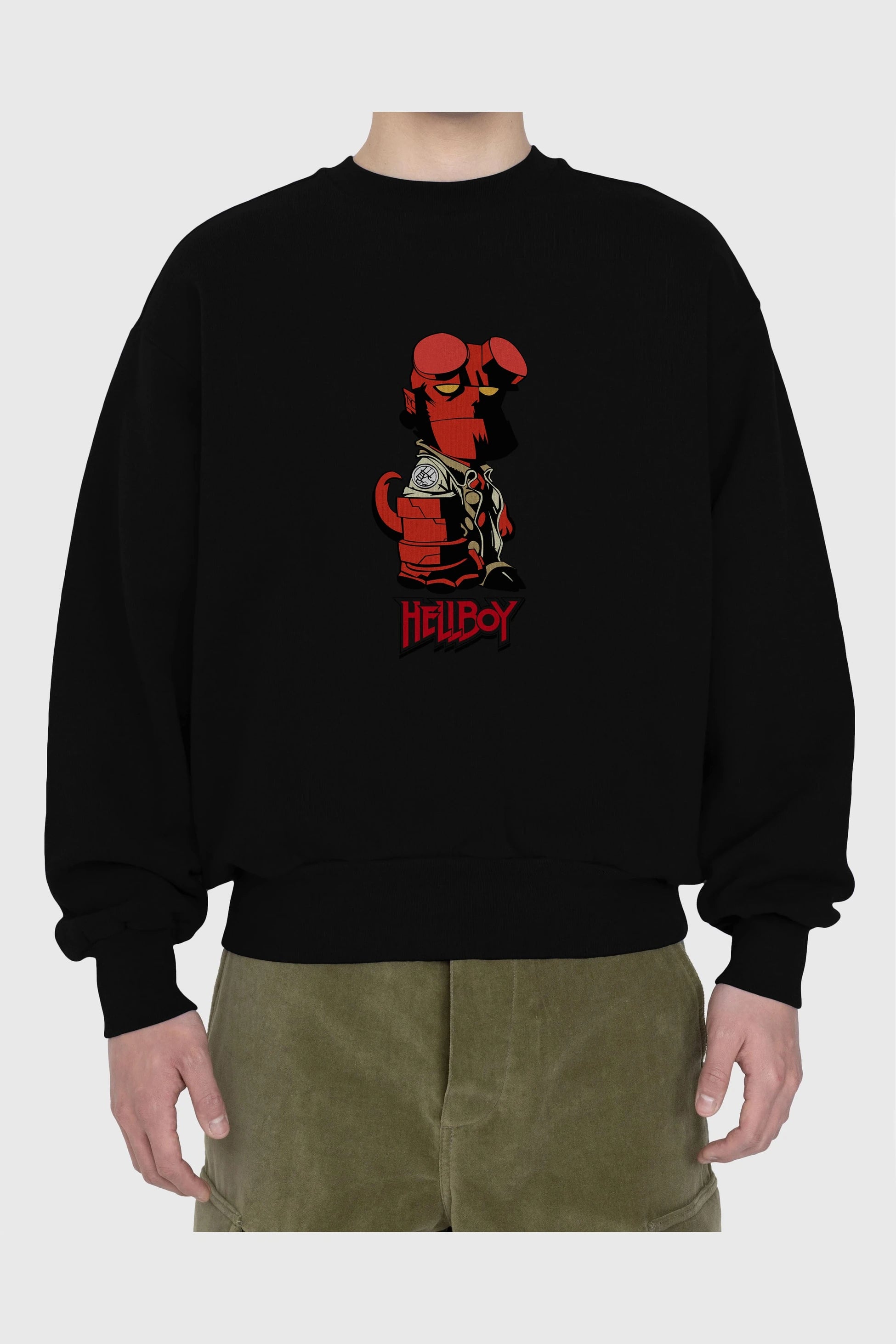 Hellboy (1) Ön Baskılı Oversize Sweatshirt Erkek Kadın Unisex