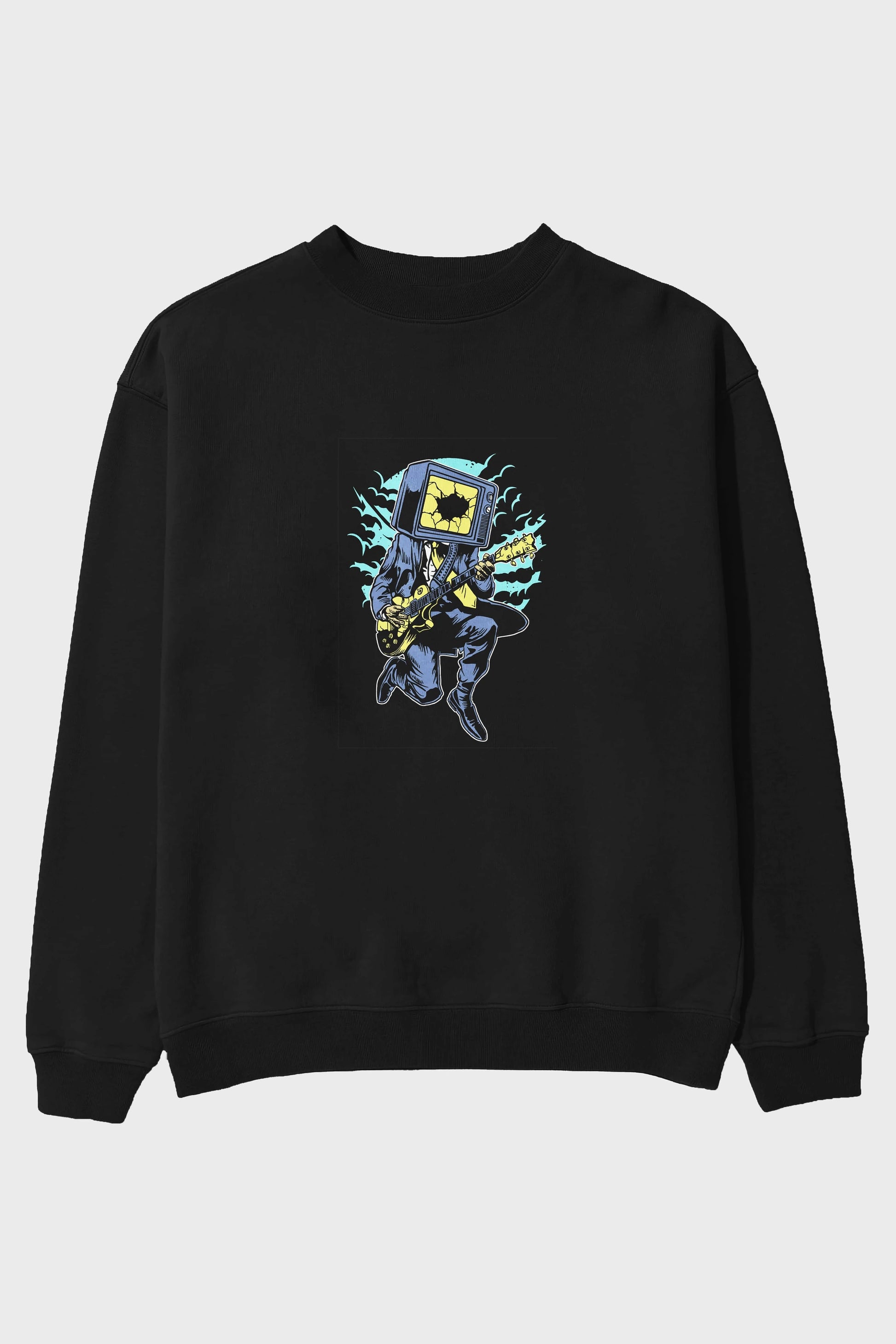 Death Rock Ön Baskılı Oversize Sweatshirt Erkek Kadın Unisex