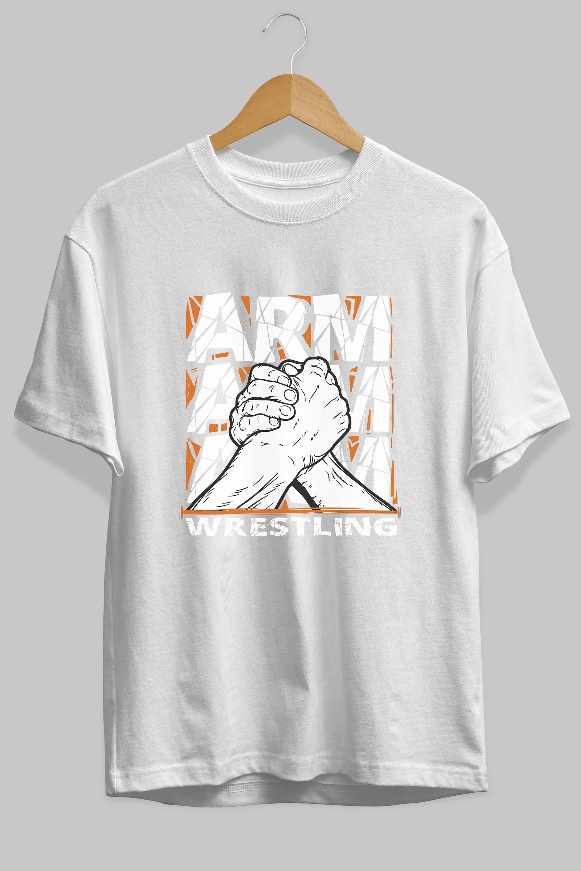 Arm Wrestling Ön Baskılı Oversize t-shirt Erkek Kadın Unisex