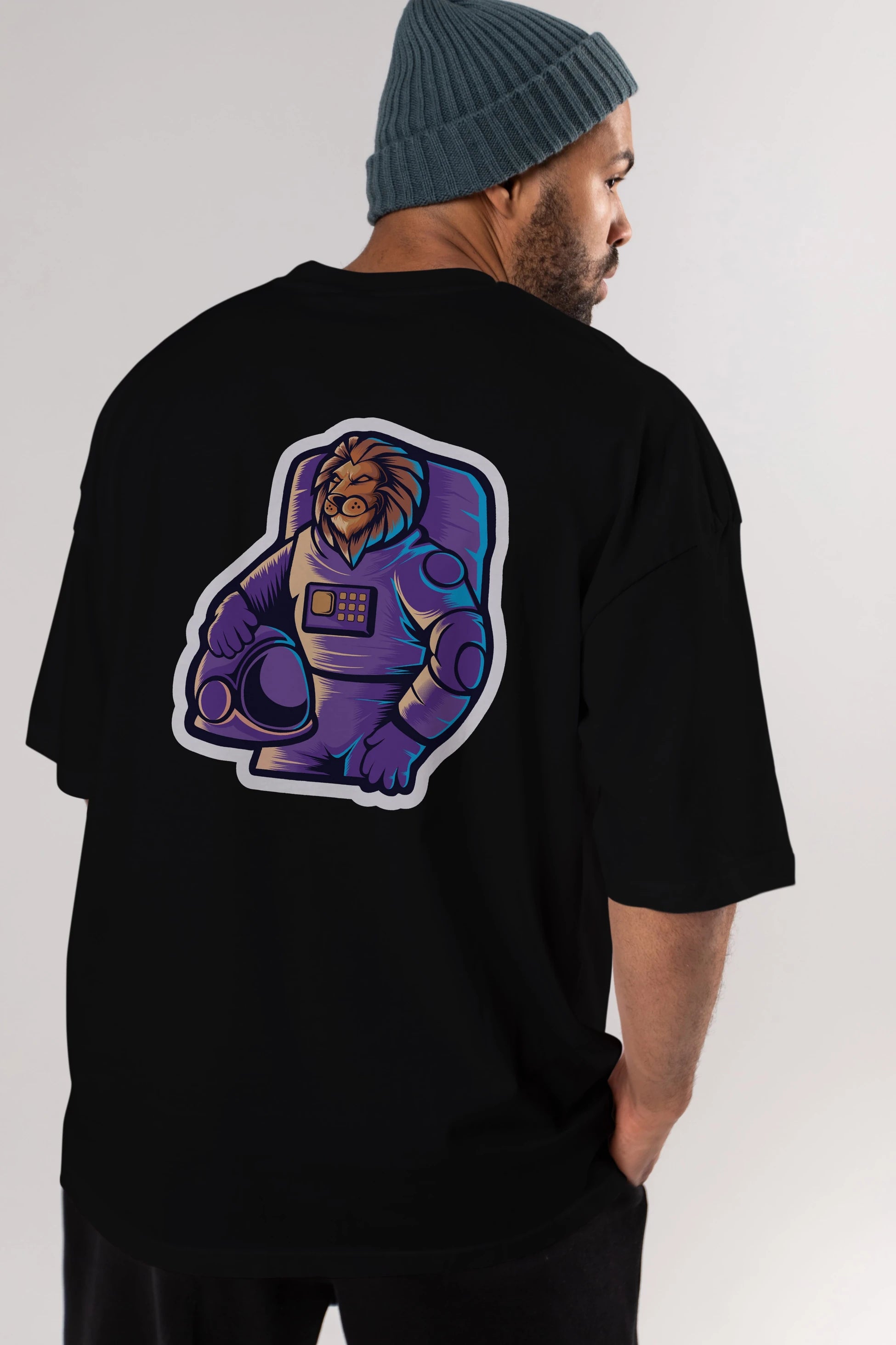 Astroking Sticker Arka Baskılı Oversize t-shirt Erkek Kadın Unisex