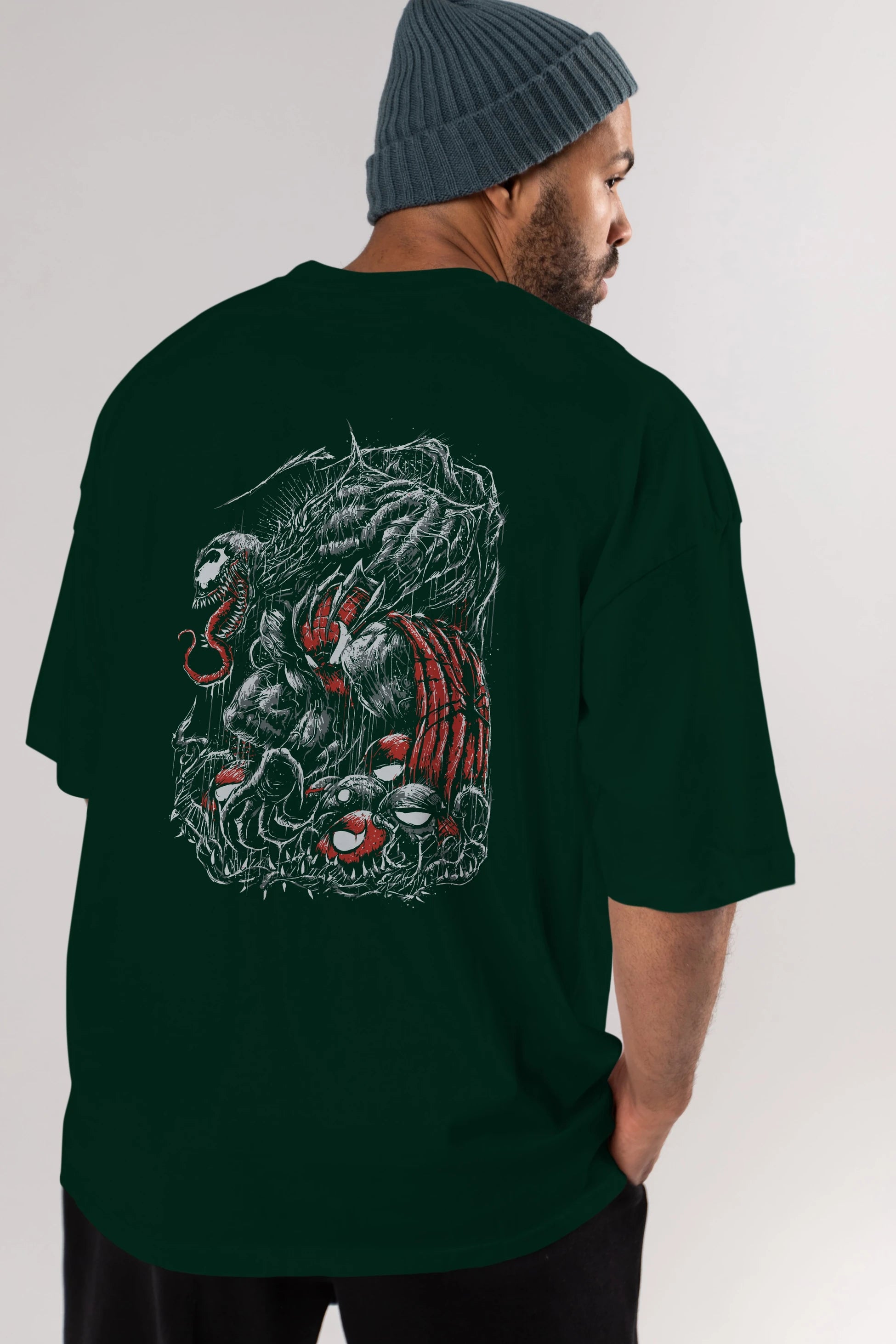 Venom (14) Arka Baskılı Oversize t-shirt Erkek Kadın Unisex %100 Pamuk Bisiklet Yaka tişort