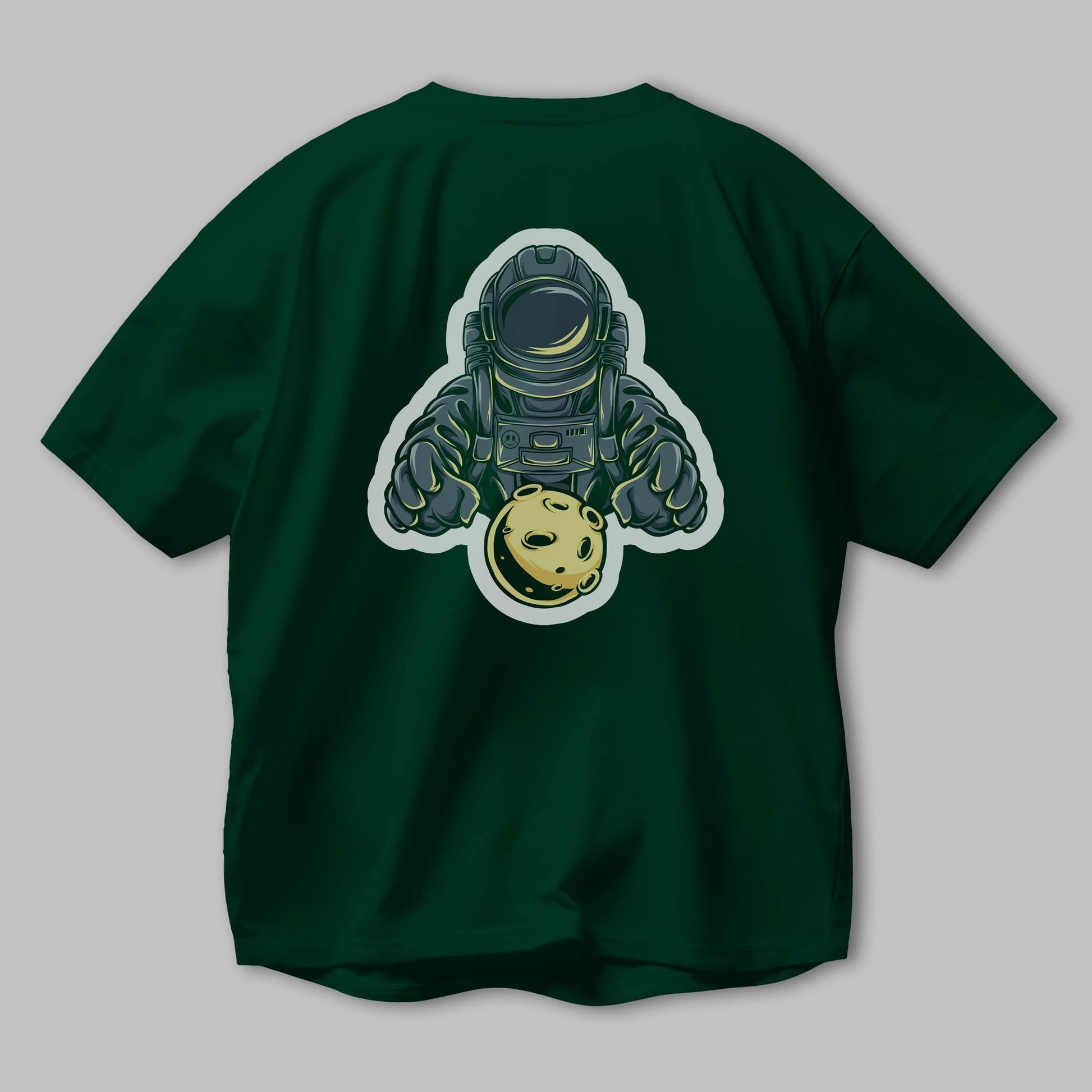 Astromoon sticker Arka Baskılı Oversize t-shirt Erkek Kadın Unisex