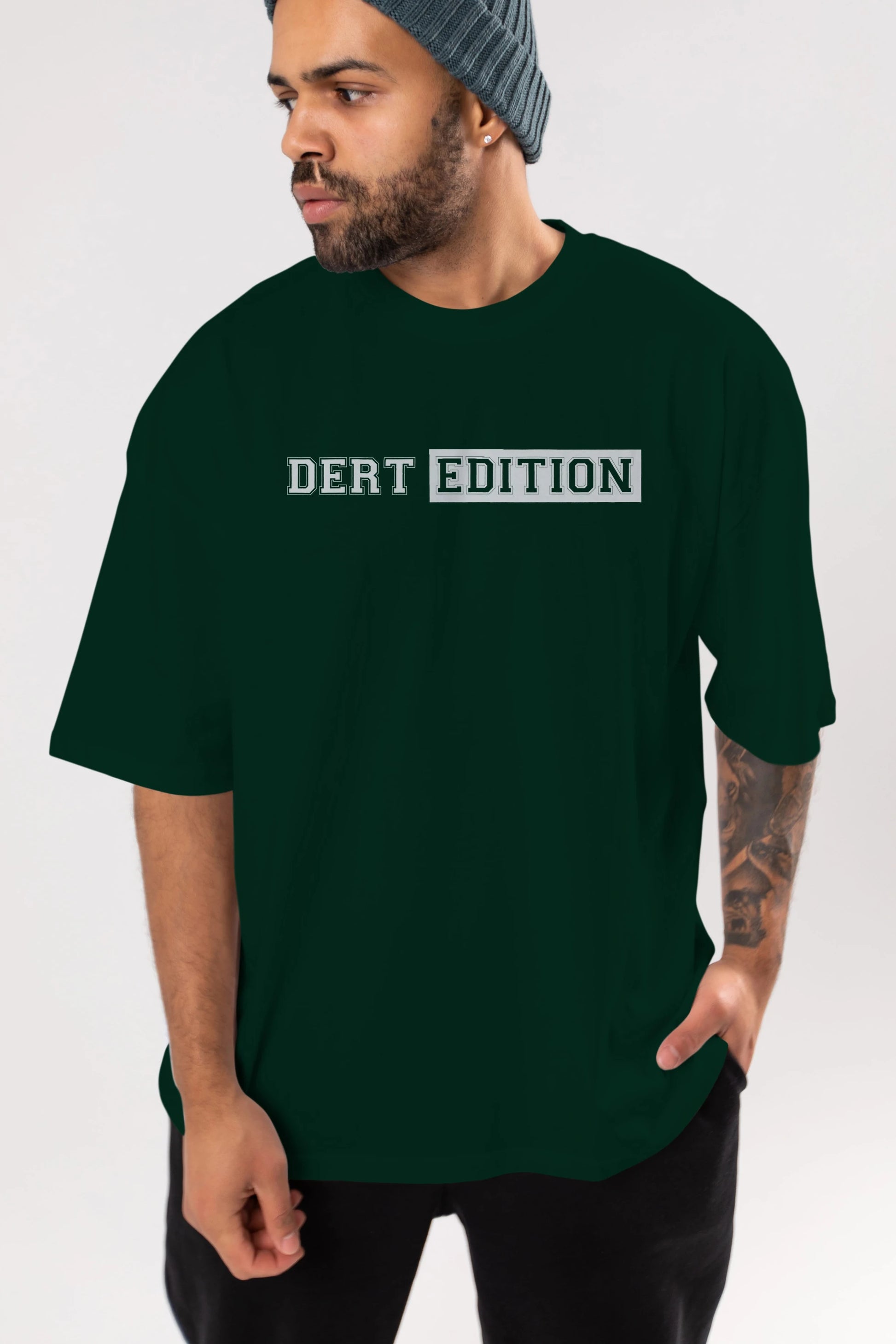 Dert Edition Ön Baskılı Oversize t-shirt %100 pamuk Erkek Kadın Unisex