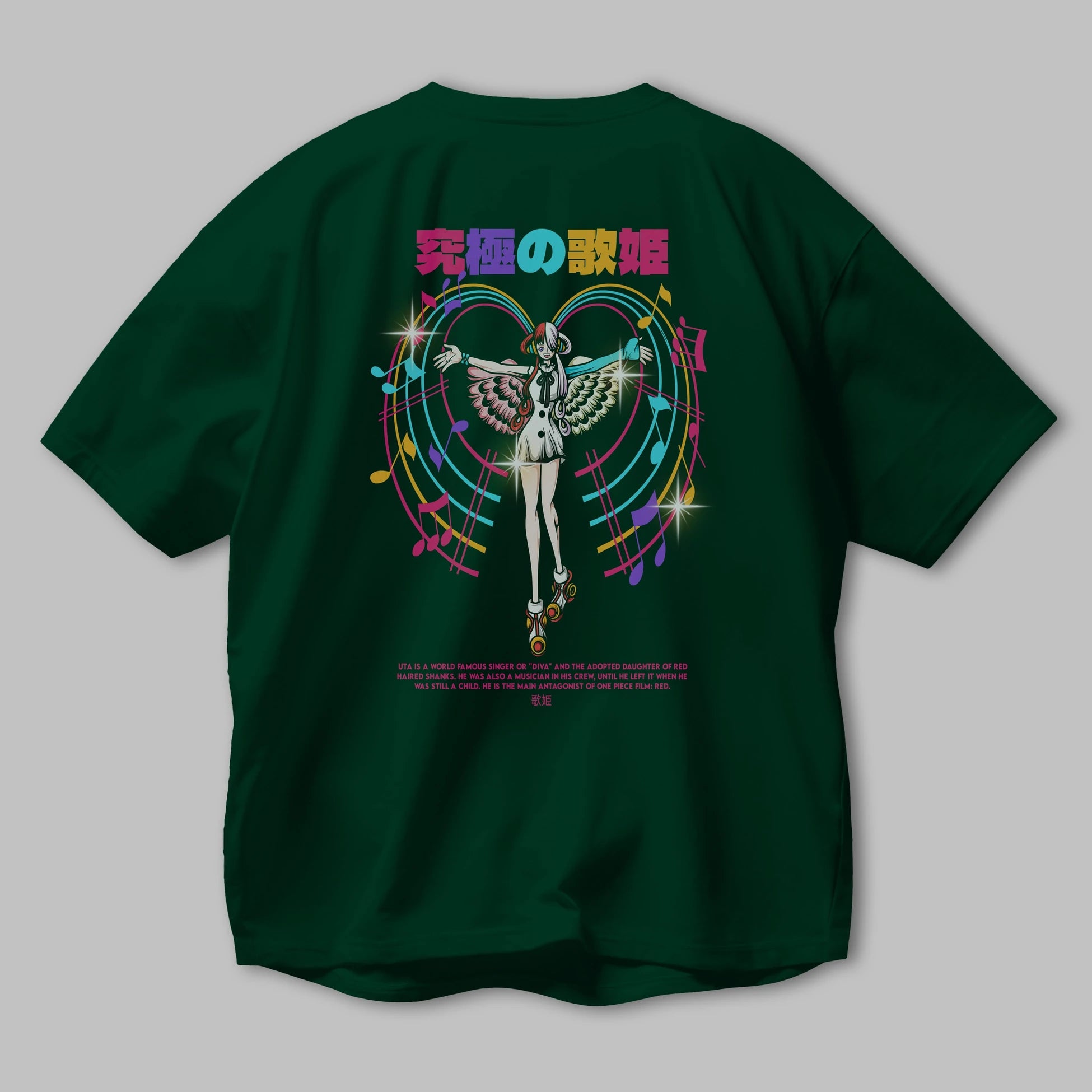 Uta Anime Arka Baskılı Oversize t-shirt Erkek Kadın Unisex