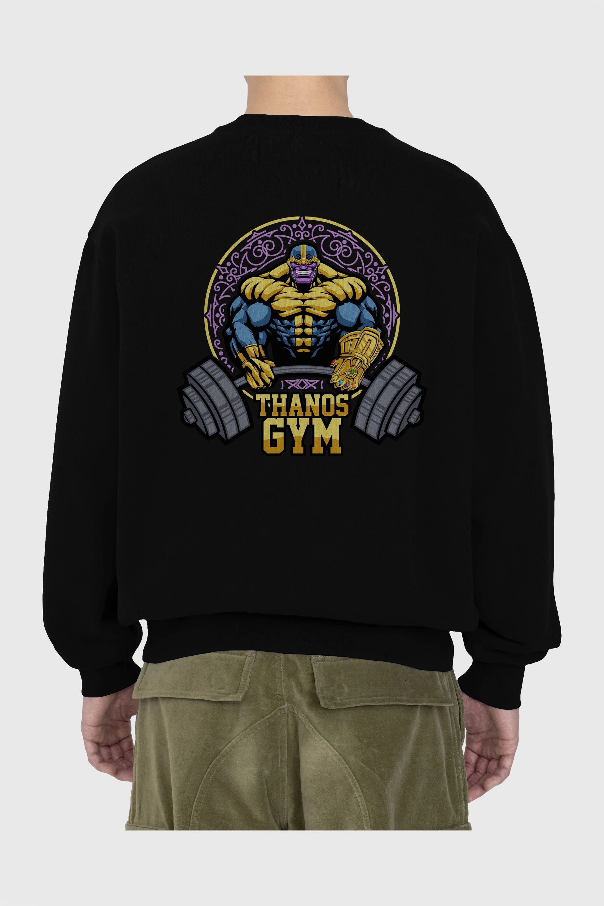 Thanos GYM Arka Baskılı Oversize Sweatshirt Erkek Kadın Unisex