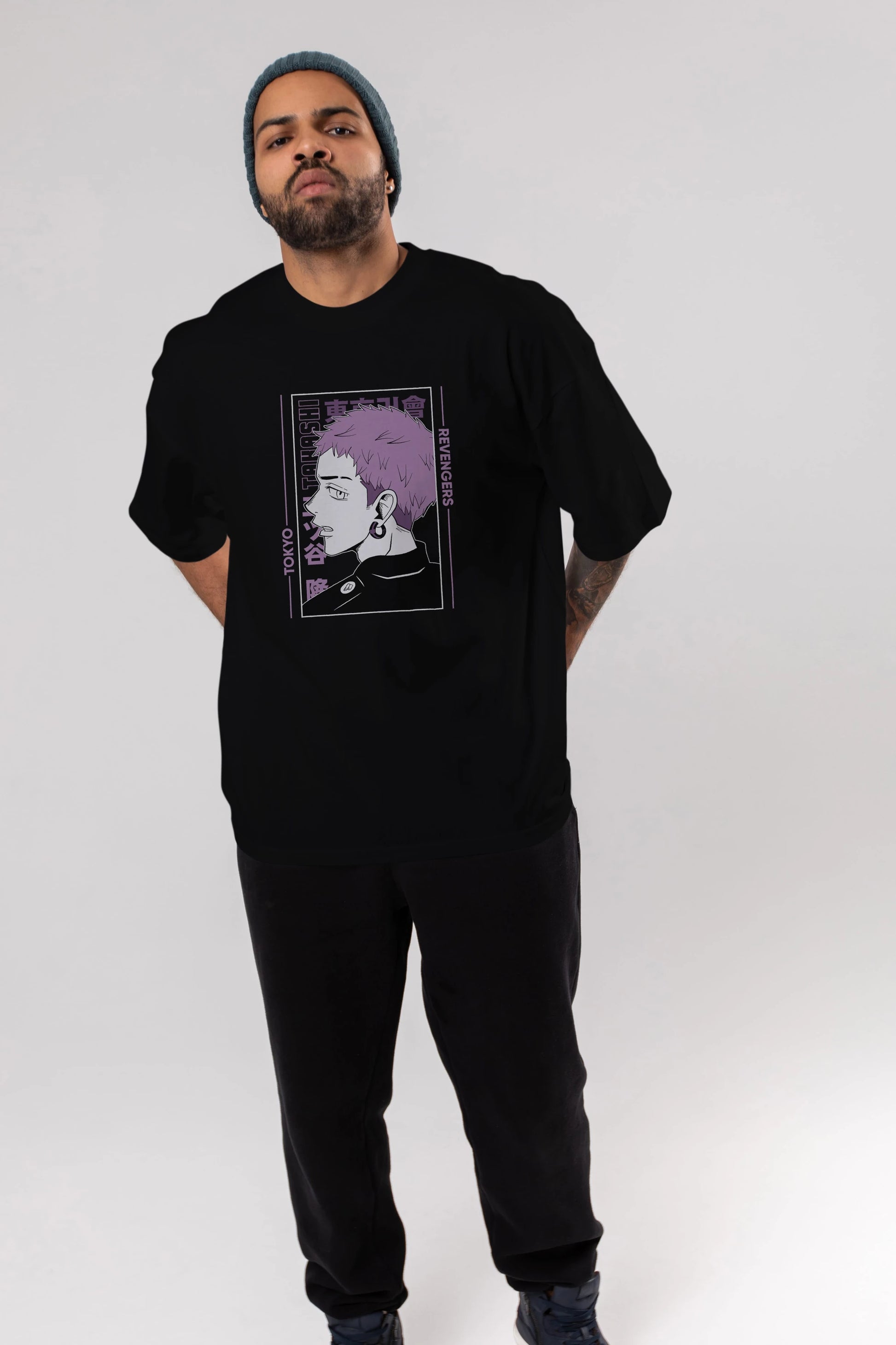 Takashi Mitsuya Anime Ön Baskılı Oversize t-shirt %100 pamuk Erkek Kadın Unisex