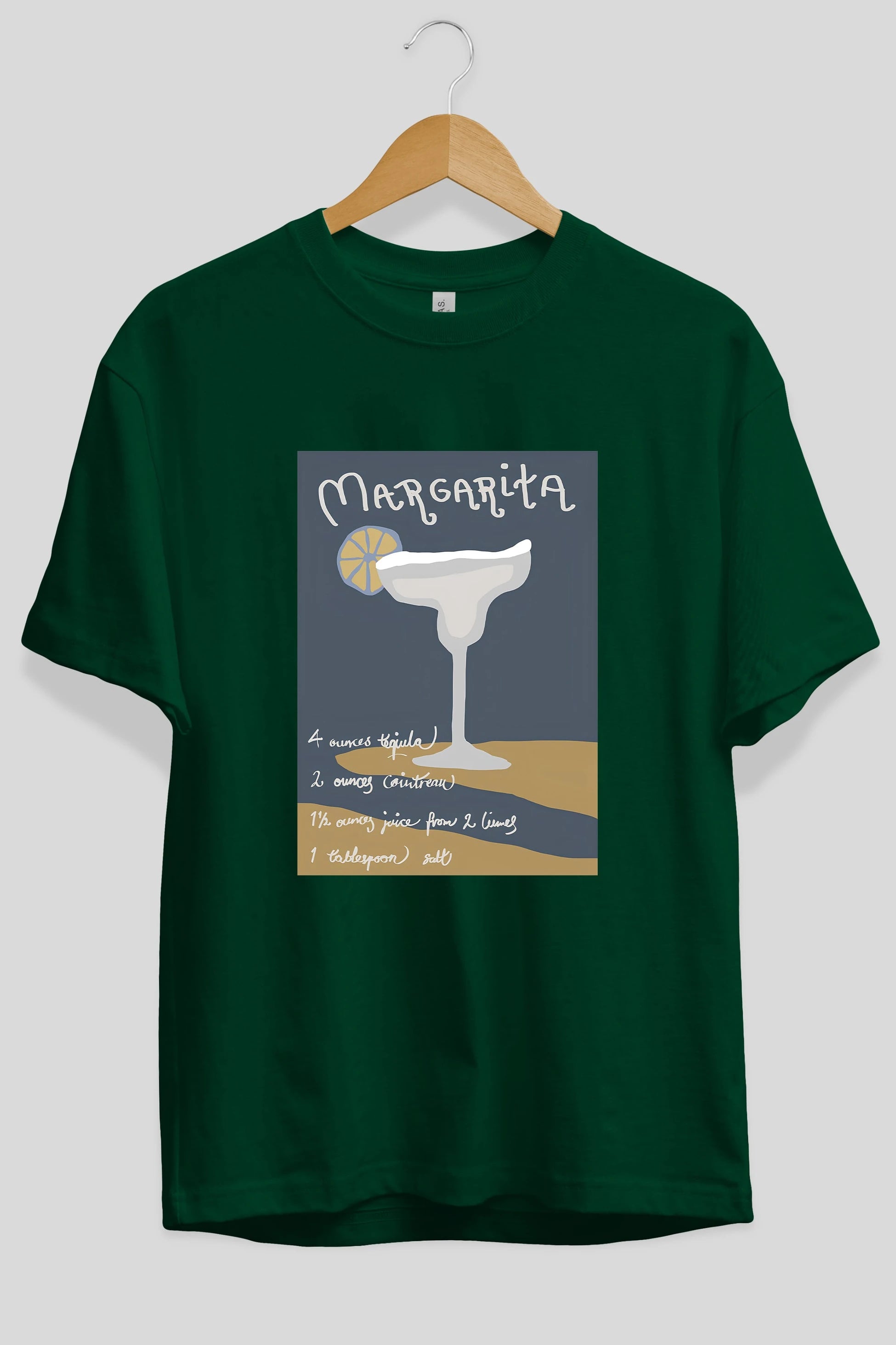 Margarita 2 Ön Baskılı Oversize t-shirt Erkek Kadın Unisex %100 Pamuk Bisiklet Yaka tişort