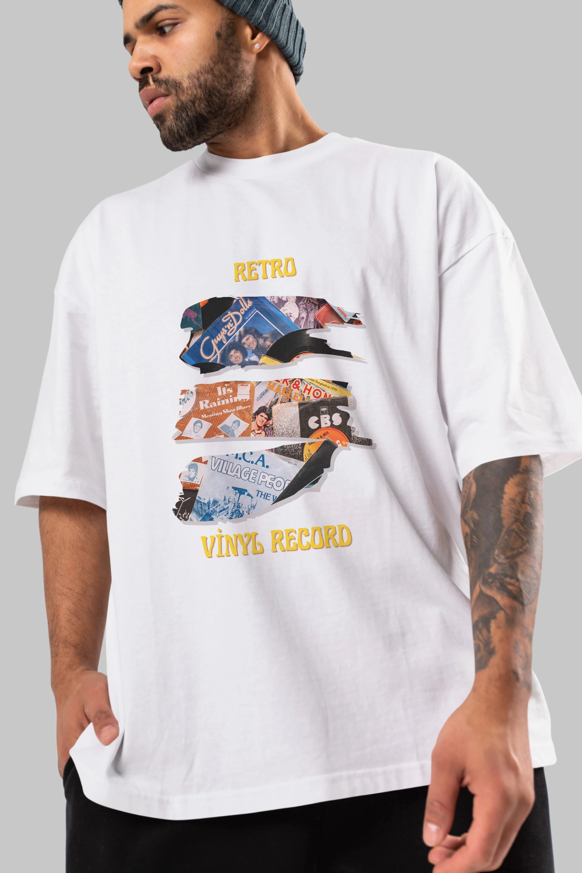 Retro Design Ön Baskılı Oversize t-shirt Erkek Kadın Unisex