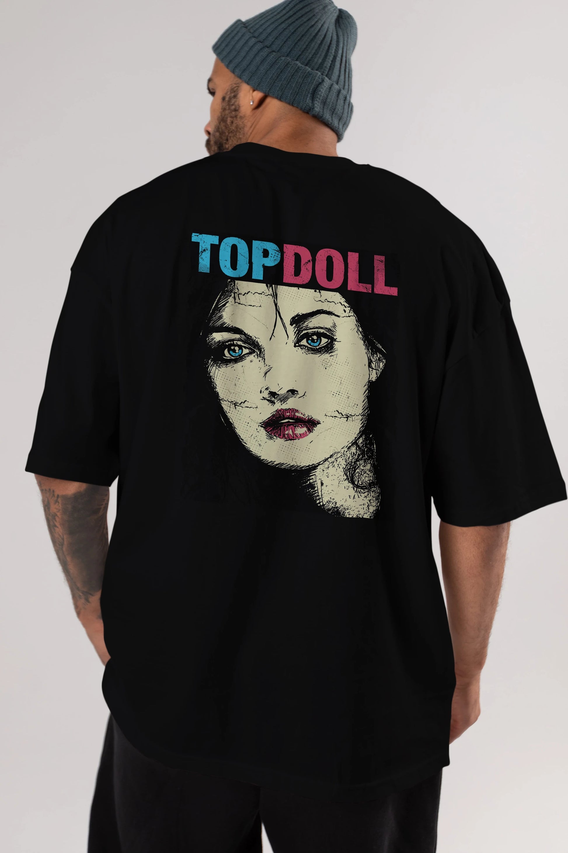 Topdoll Streetwear Arka Baskılı Oversize t-shirt Erkek Kadın Unisex