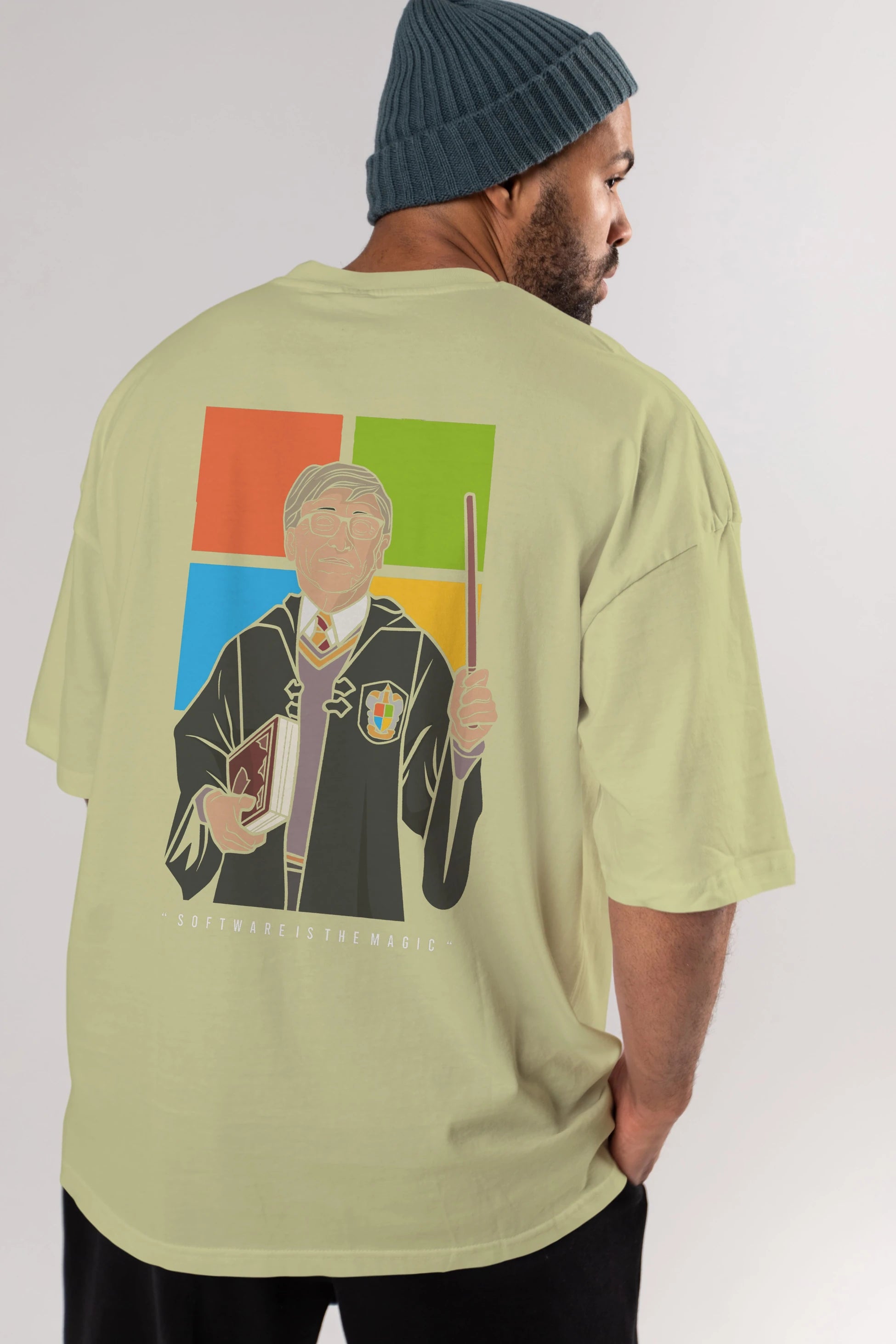 Harry Potter Gates Arka Baskılı Oversize t-shirt Erkek Kadın Unisex %100 Pamuk tişort