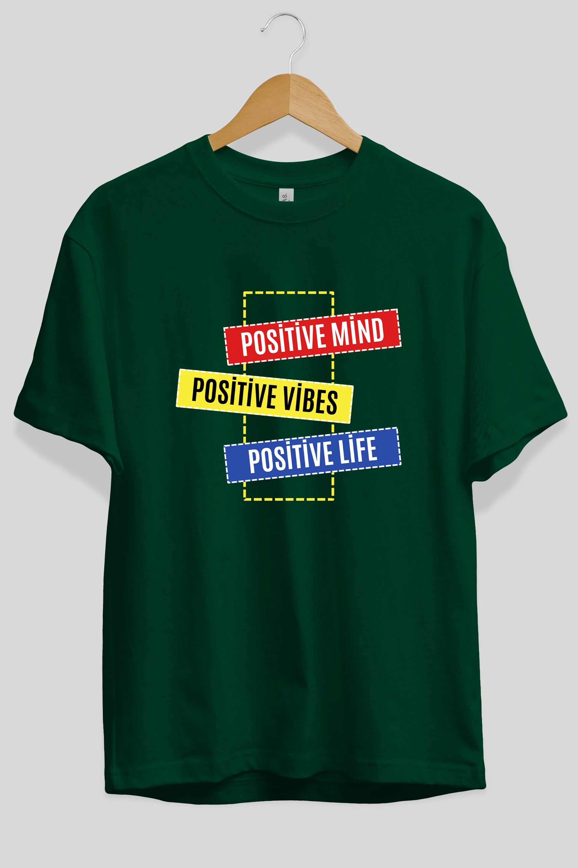 Positive Mind Vibes Lifes Ön Baskılı Oversize t-shirt Erkek Kadın Unisex