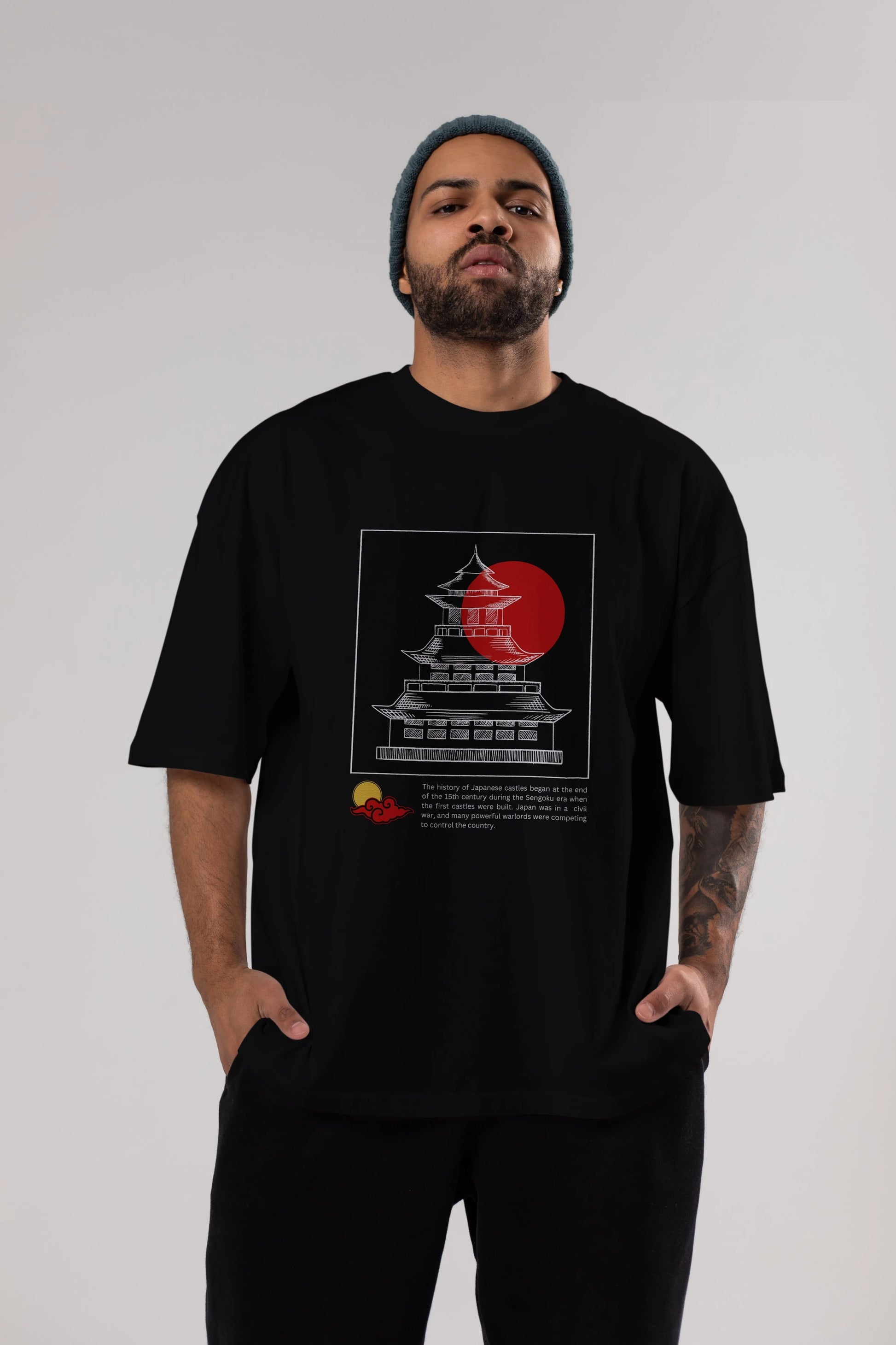 Retro Japanese Ön Baskılı Oversize t-shirt Erkek Kadın Unisex
