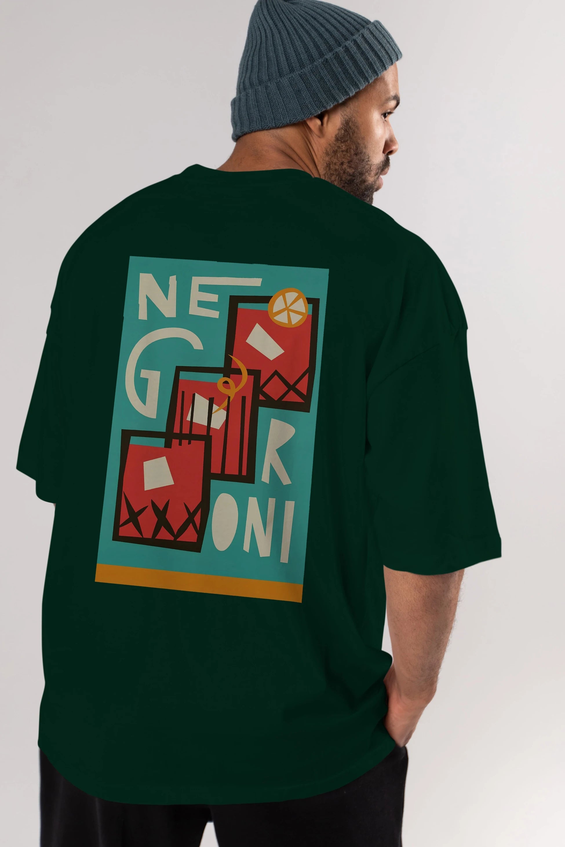 Negroni 3 Arka Baskılı Oversize t-shirt Erkek Kadın Unisex %100 Pamuk Bisiklet Yaka tişort