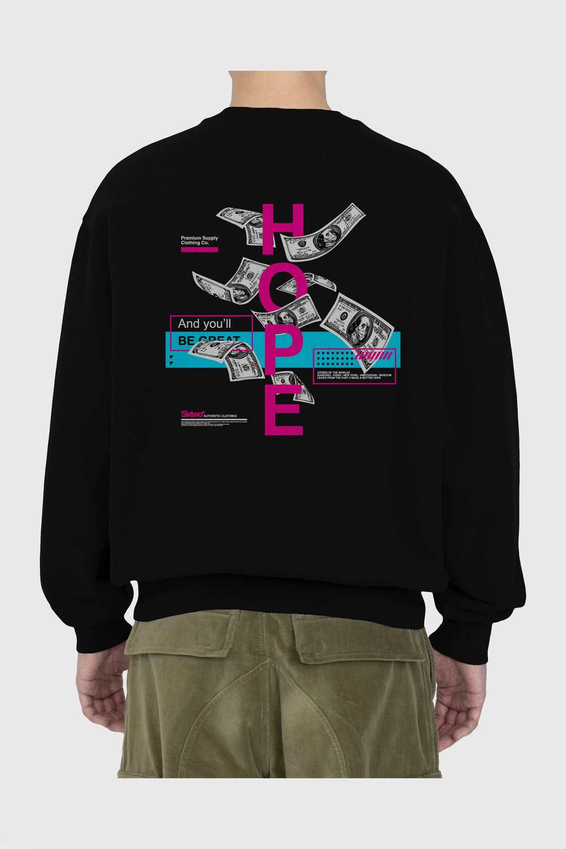 Hope Arka Baskılı Oversize Sweatshirt Erkek Kadın Unisex