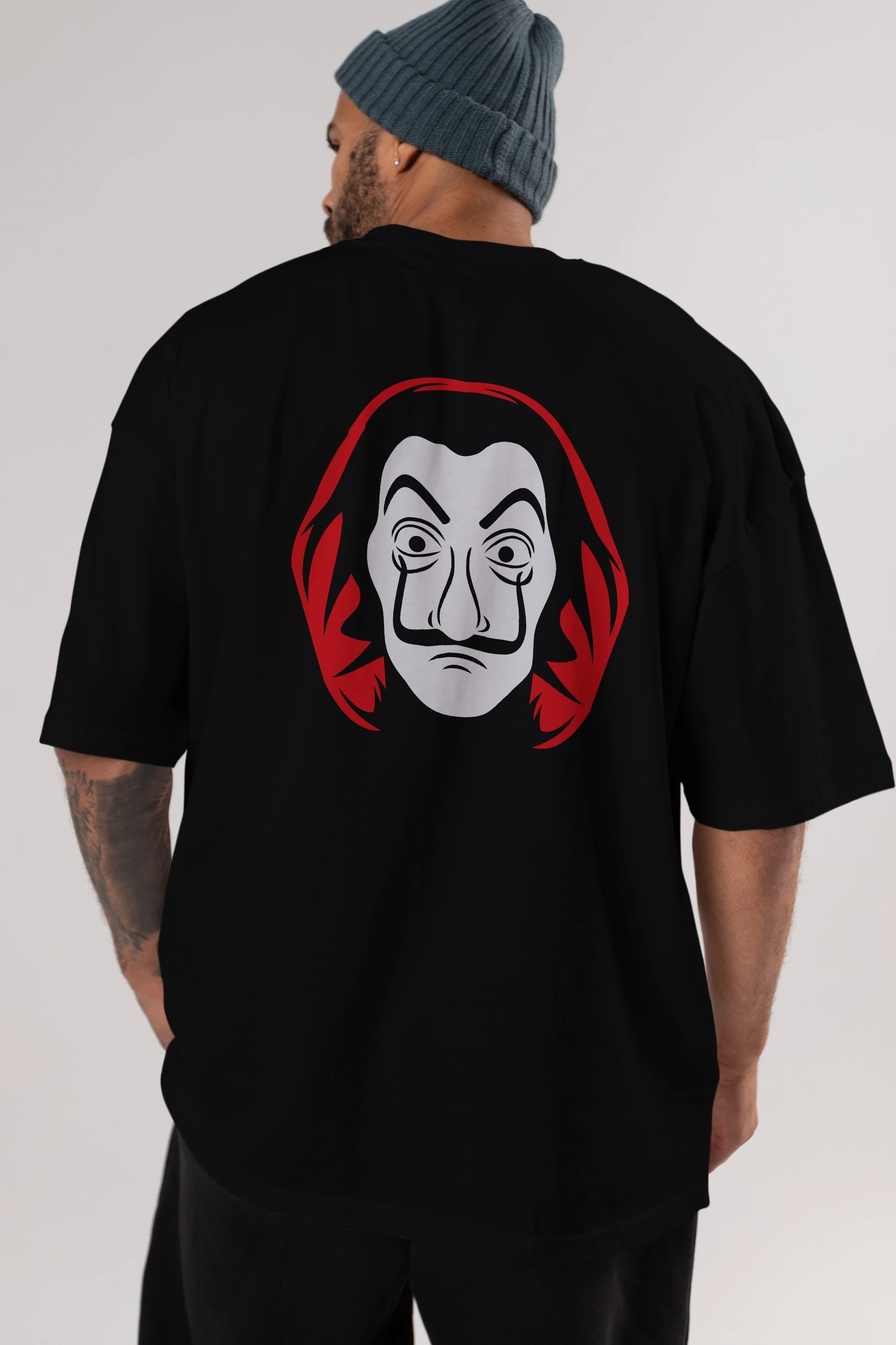 La Casa De Papel (8) Arka Baskılı Oversize t-shirt Erkek Kadın Unisex %100 Pamuk Bisiklet Yaka tişort