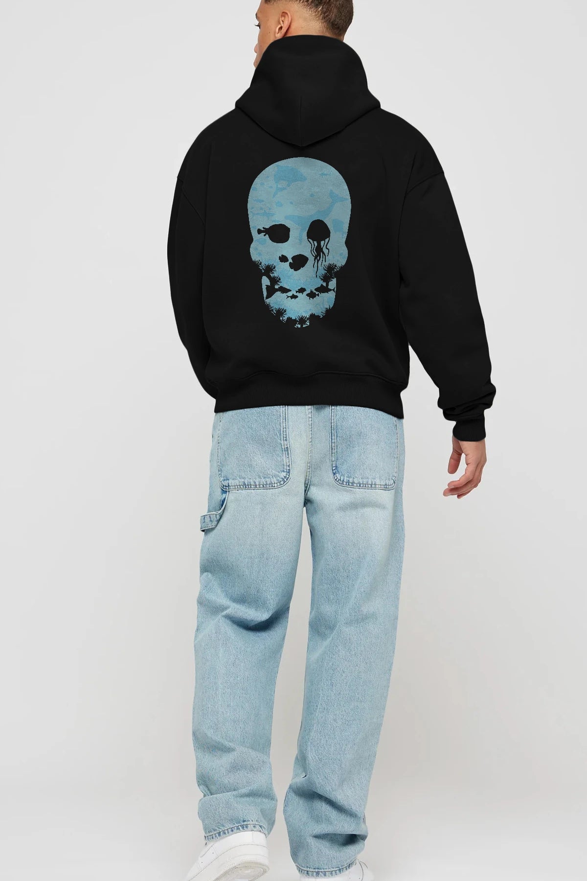Dead Sea Arka Baskılı Hoodie Oversize Kapüşonlu Sweatshirt Erkek Kadın Unisex