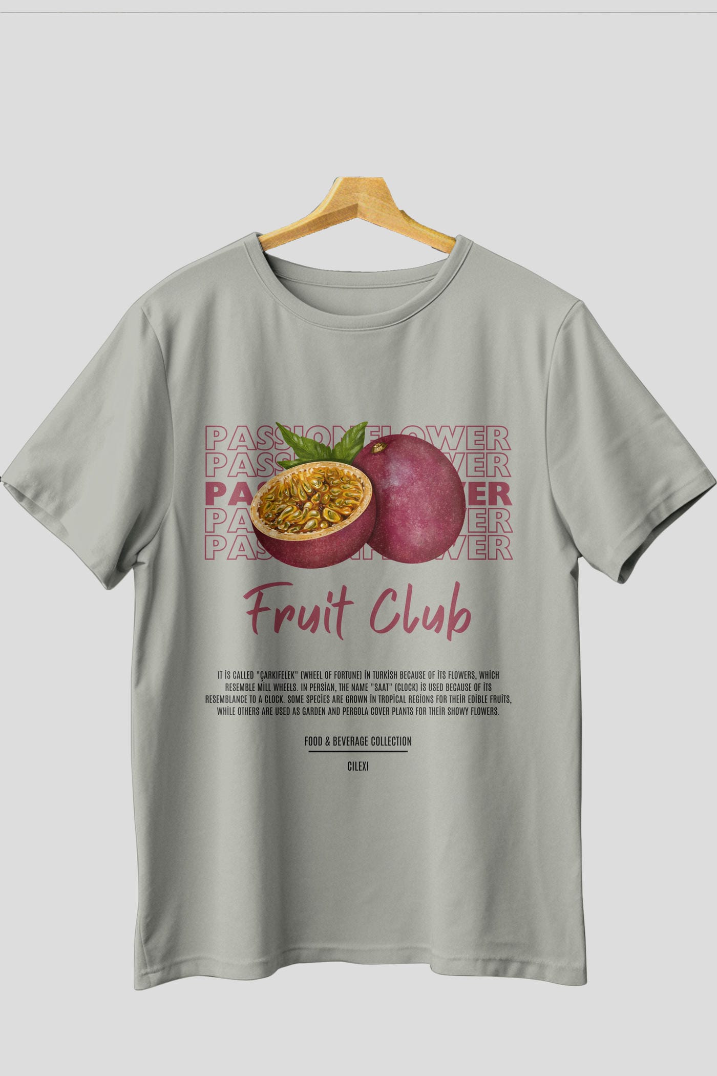 Passionflower Ön Baskılı Oversize t-shirt Erkek Kadın Pamuk Bisiklet Yaka tişort