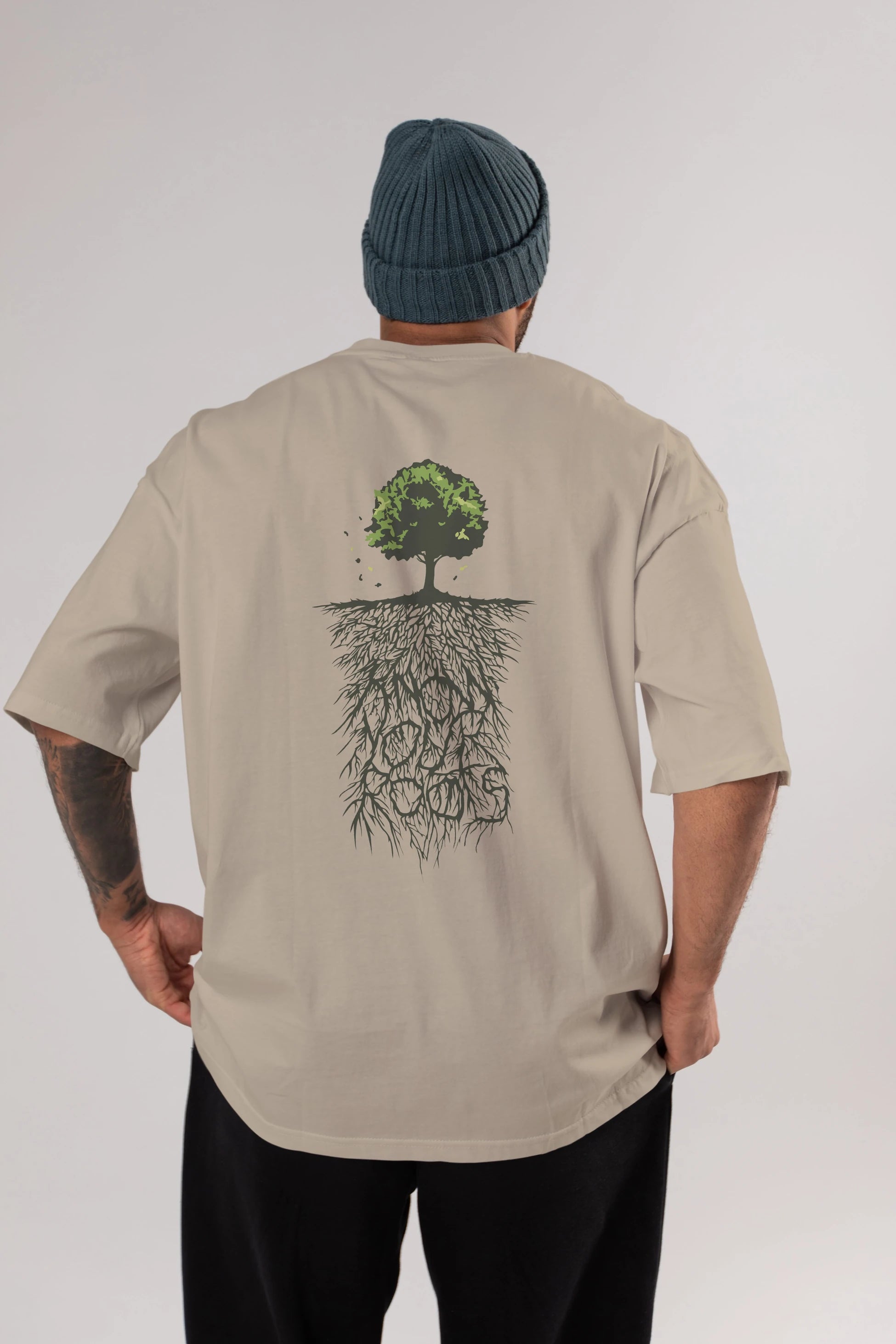 Know Your Roots Arka Baskılı Oversize t-shirt %100 pamuk Erkek Kadın Unisex