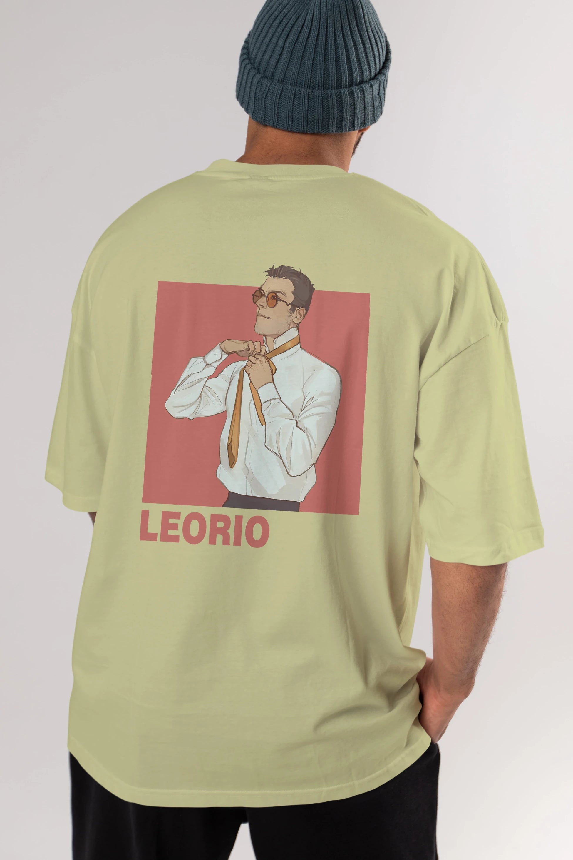 Leorio Paladiknight 5 Anime Arka Baskılı Oversize t-shirt Erkek Kadın Unisex