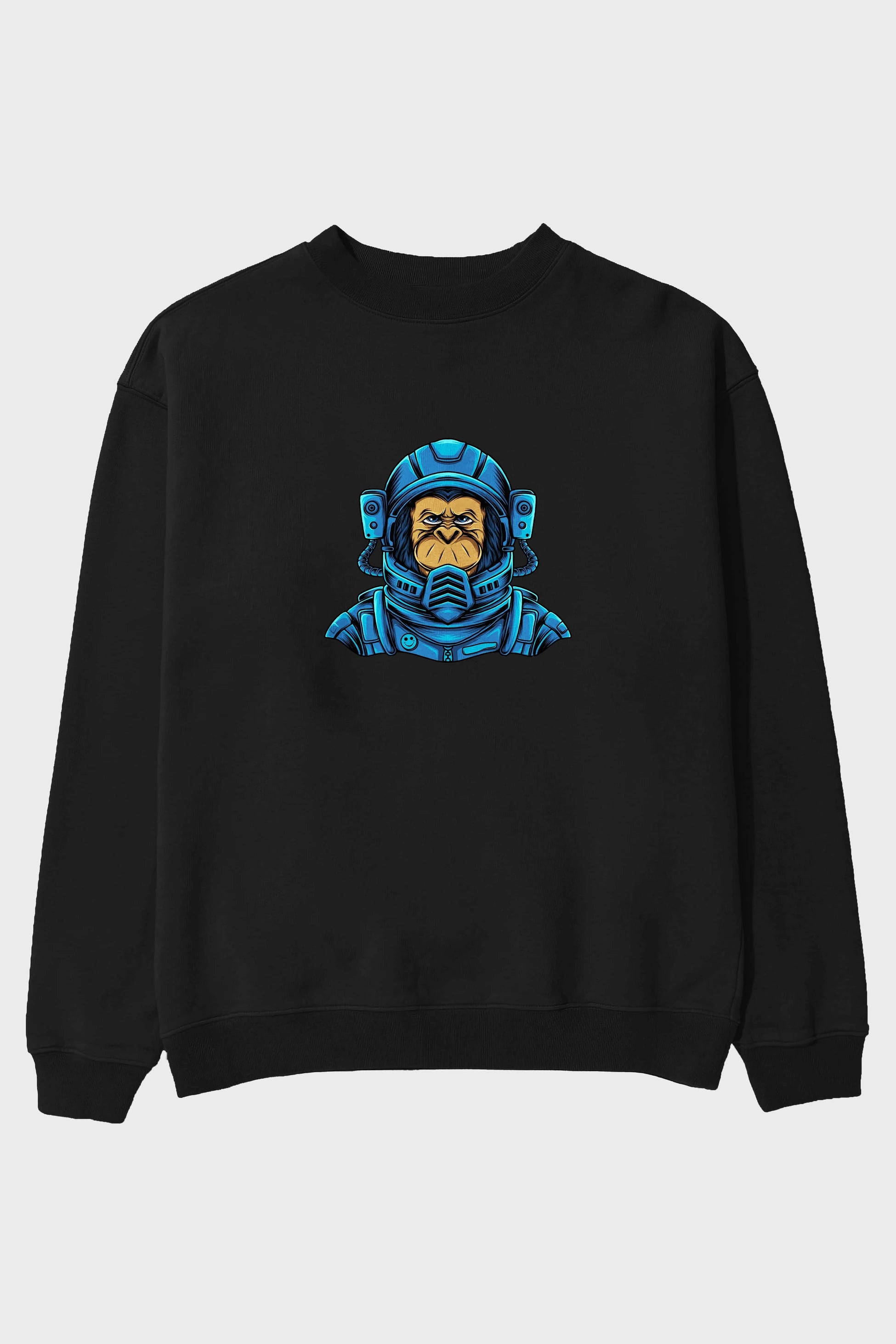 Astromonkey Ön Baskılı Oversize Sweatshirt Erkek Kadın Unisex