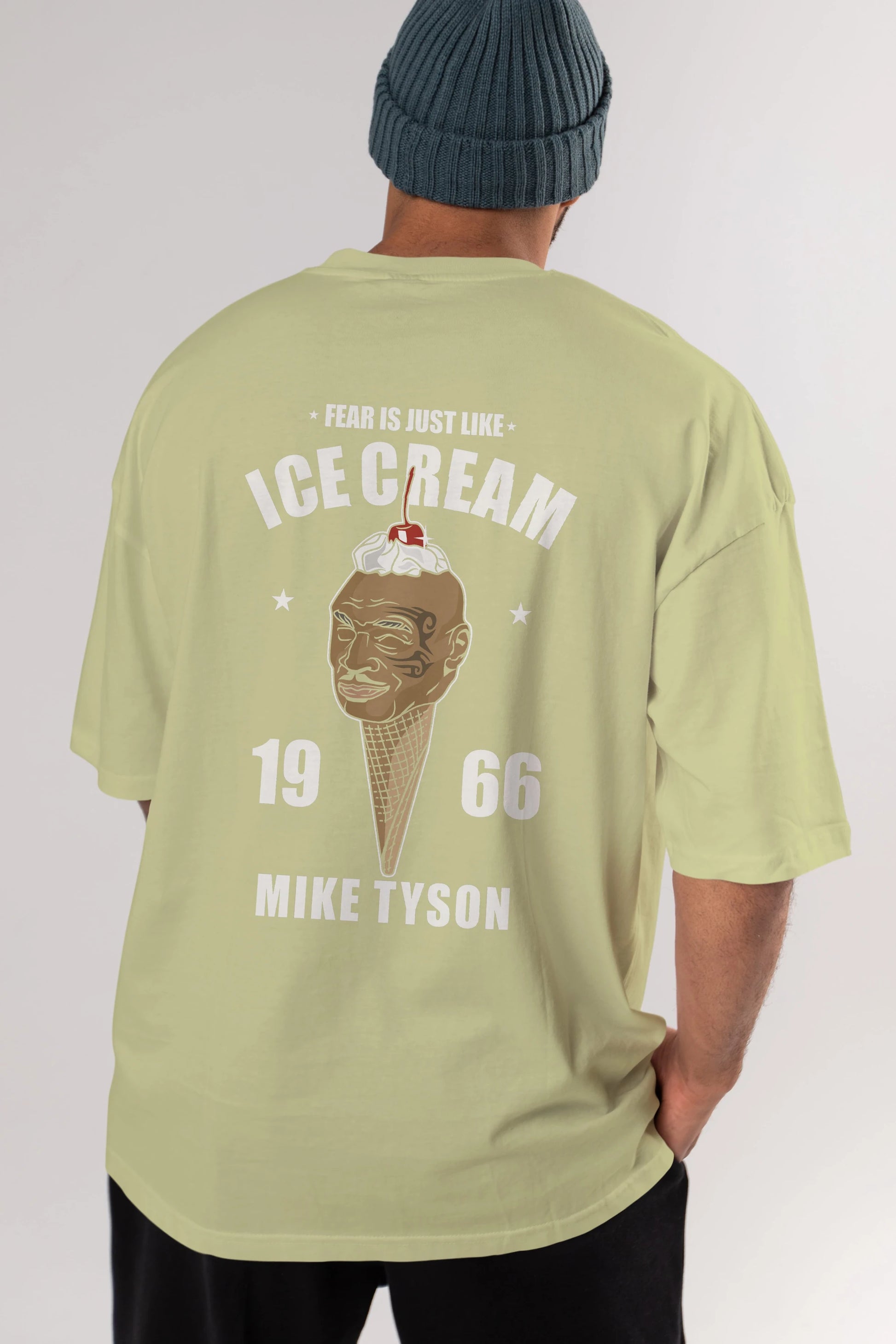 Tyson Ice Cream Arka Baskılı Oversize t-shirt Erkek Kadın Unisex %100 Pamuk tişort