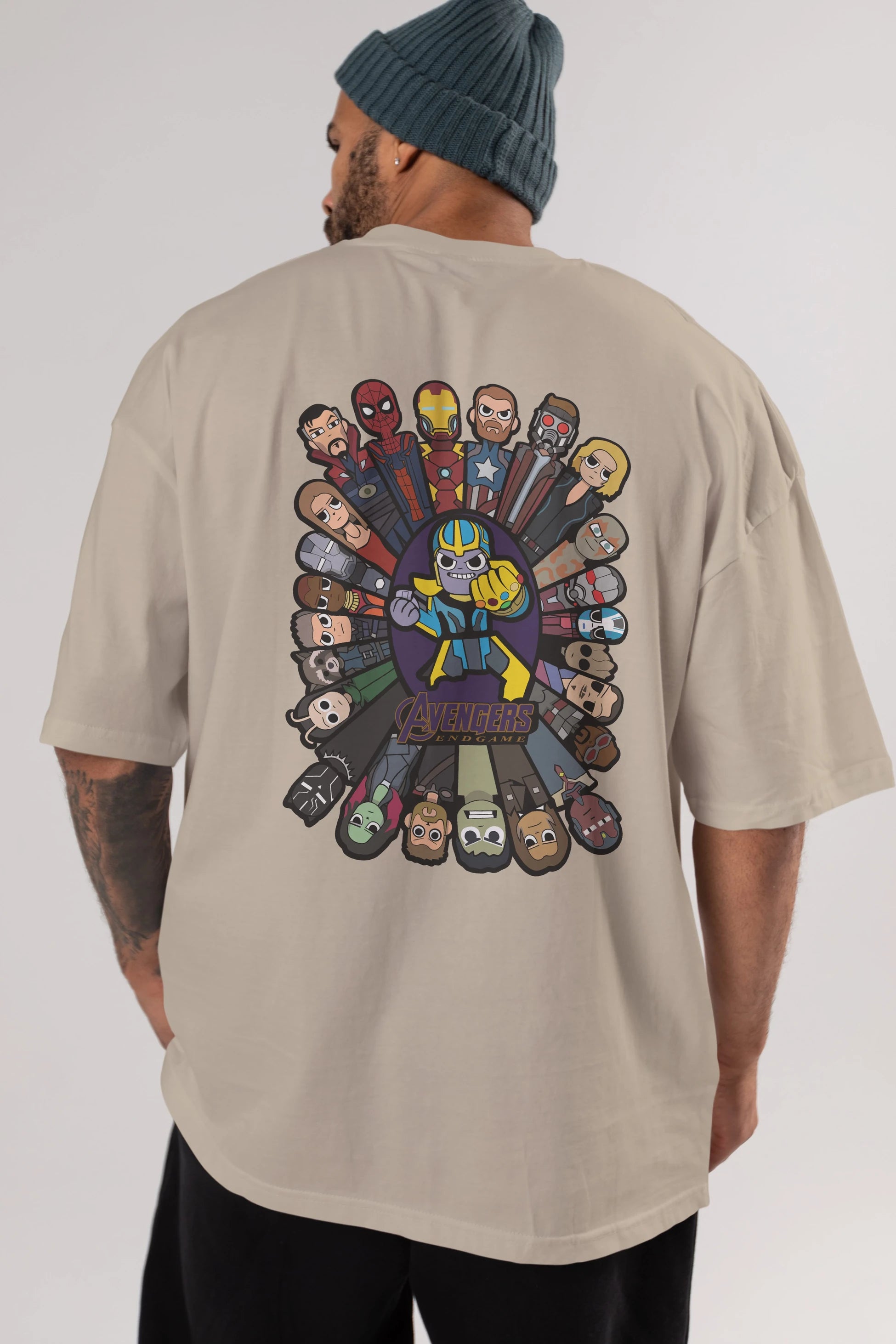The Avengers (2) Arka Baskılı Oversize t-shirt Erkek Kadın Unisex %100 Pamuk Bisiklet Yaka tişort