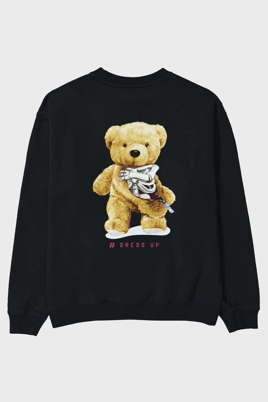 Teddy Bear Dress Up Arka Baskılı Oversize Sweatshirt Erkek Kadın Unisex