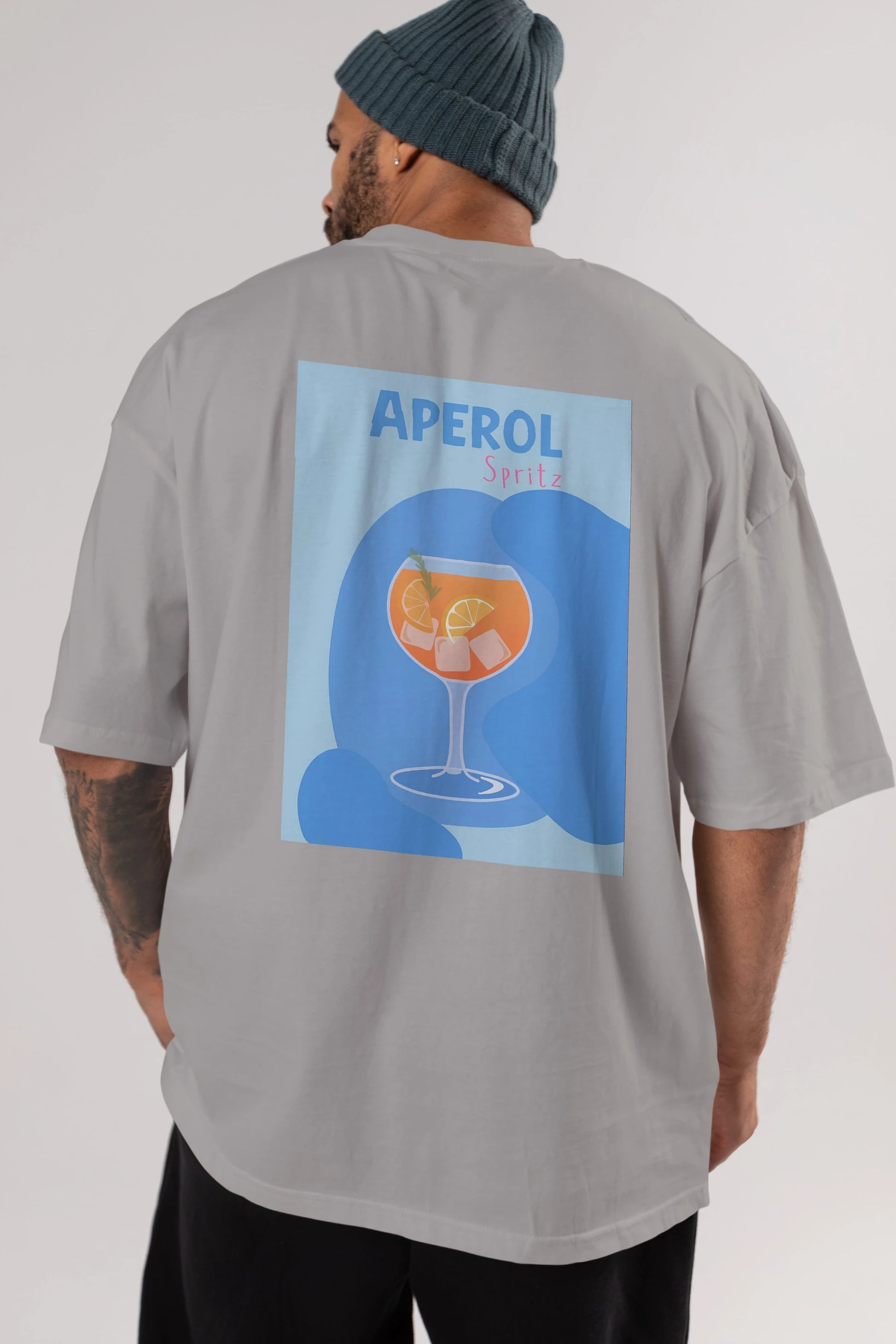 Aperol Spritz 10 Arka Baskılı Oversize t-shirt Erkek Kadın Unisex %100 Pamuk Bisiklet Yaka tişort