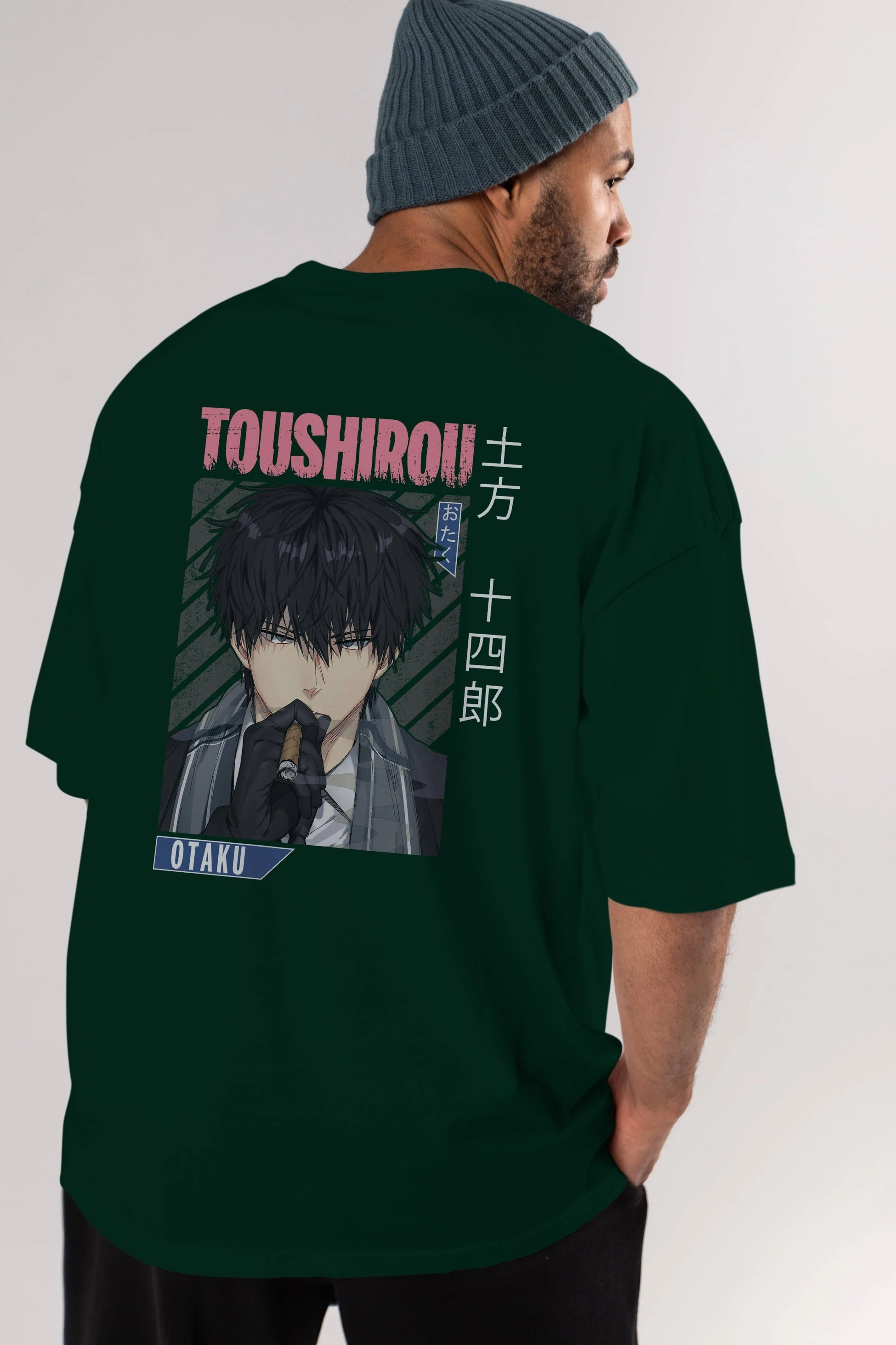 Toushirou Hijikata 2 Anime Arka Baskılı Oversize t-shirt Erkek Kadın Unisex