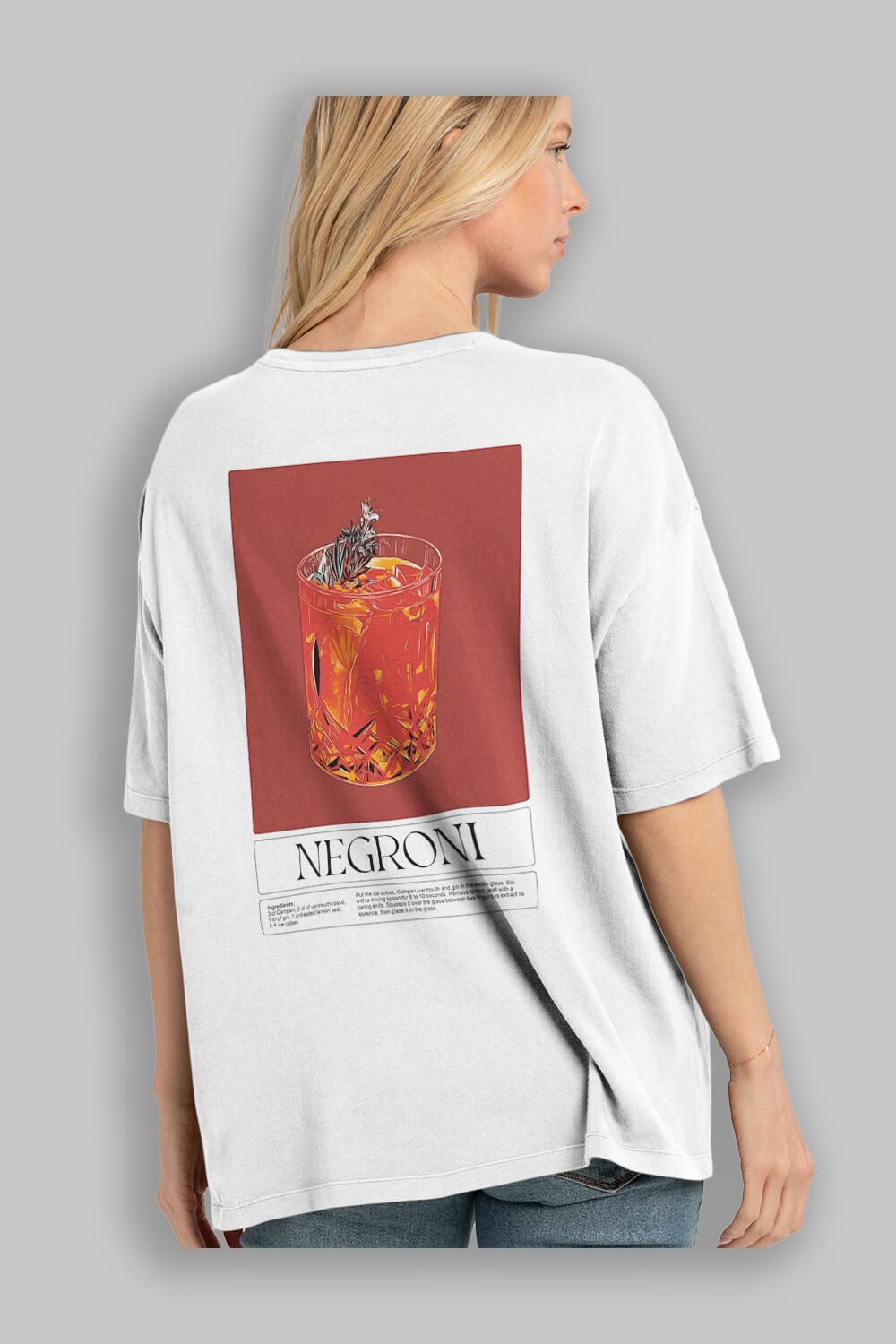 Negroni 2 Arka Baskılı Oversize t-shirt Erkek Kadın Unisex %100 Pamuk Bisiklet Yaka tişort