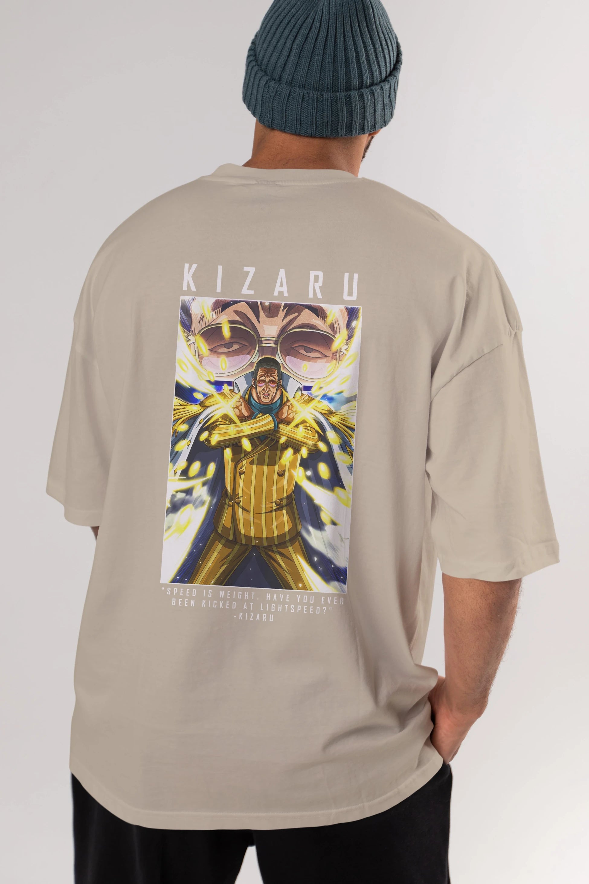 Kizaru Anime Arka Baskılı Oversize t-shirt Erkek Kadın Unisex %100 pamuk tişort