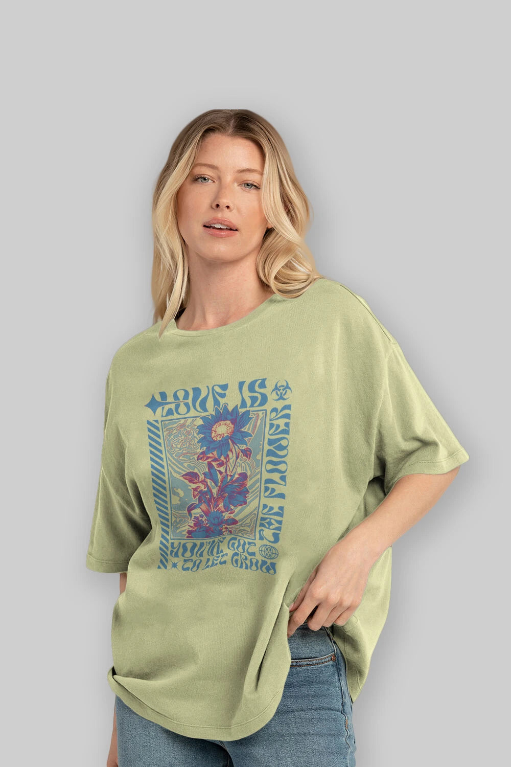 Love is the flower you've got to let grow Ön Baskılı Oversize t-shirt Erkek Kadın Unisex