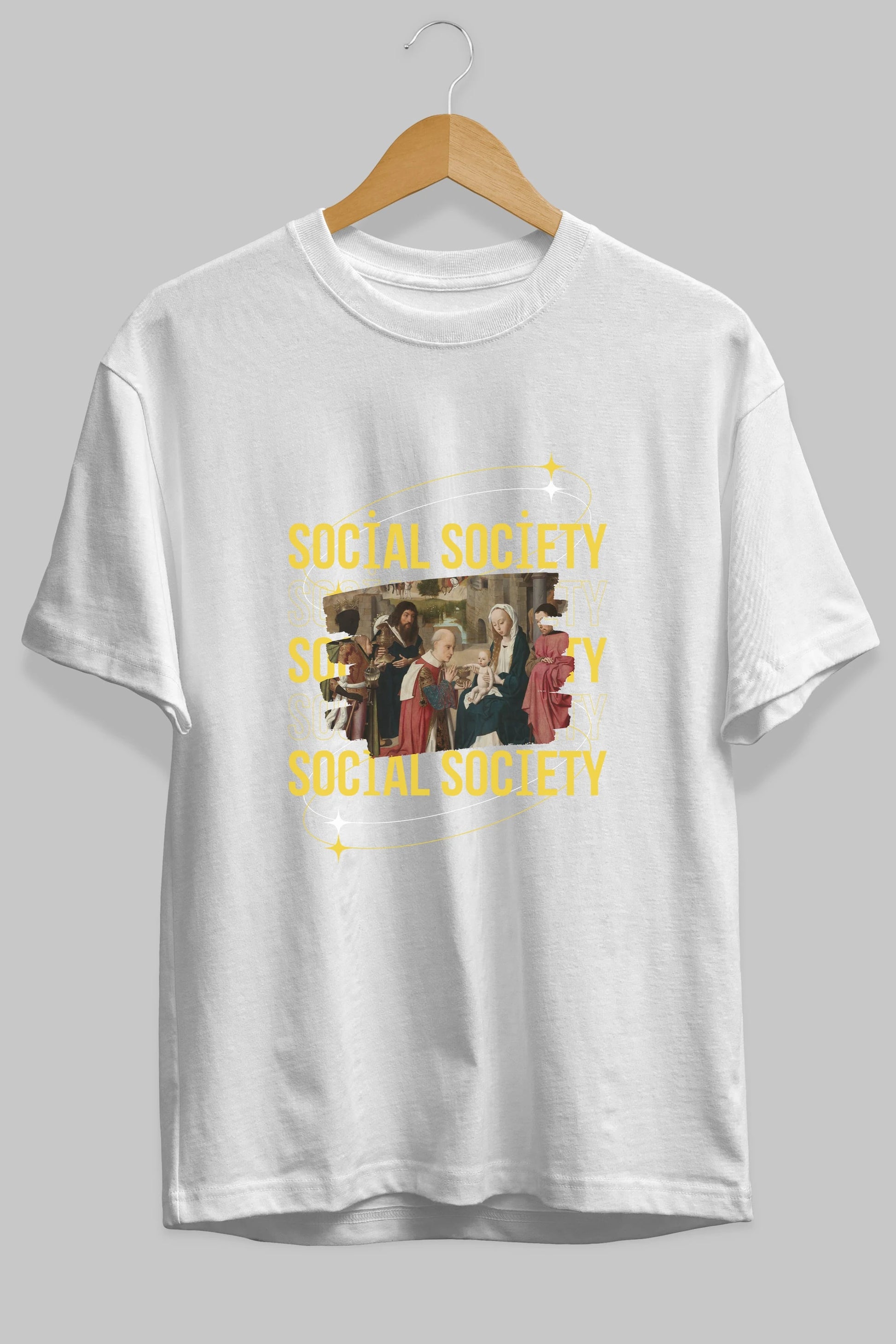 Social Society Yazılı Ön Baskılı Oversize t-shirt Erkek Kadın Unisex