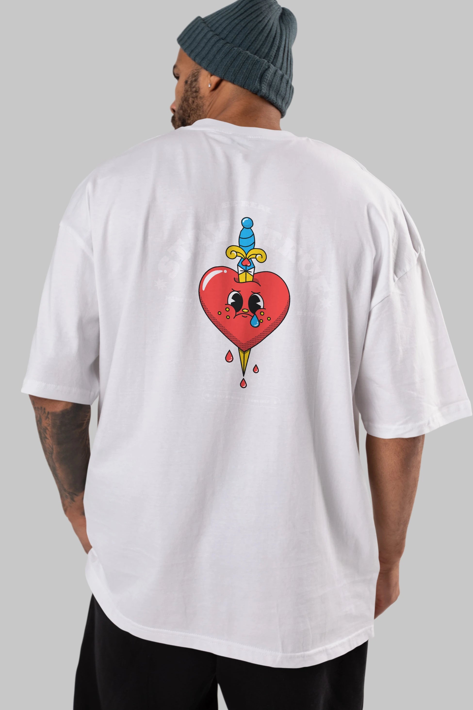 Stay True Arka Baskılı Oversize t-shirt Erkek Kadın Unisex