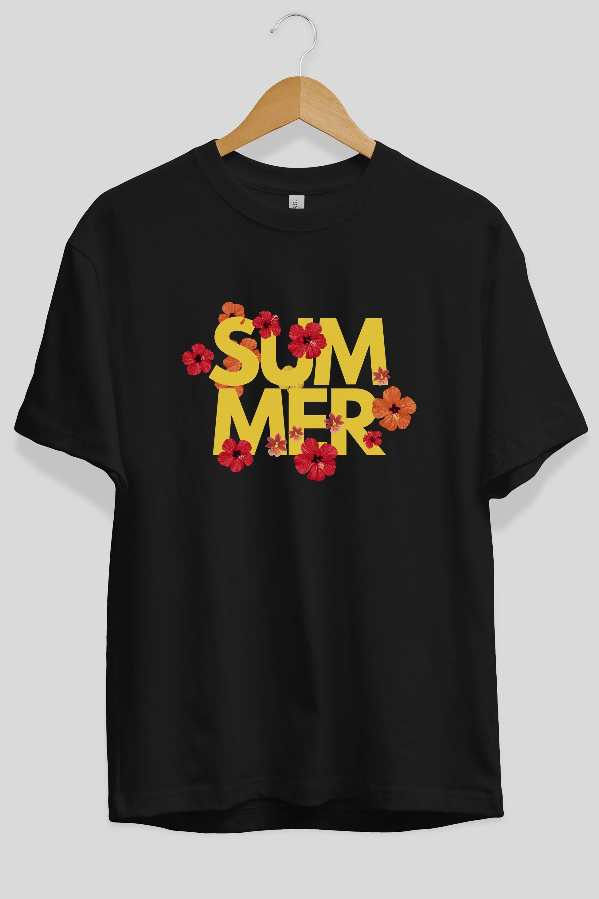 Summer Yazılı 2 Ön Baskılı Oversize t-shirt Erkek Kadın Unisex