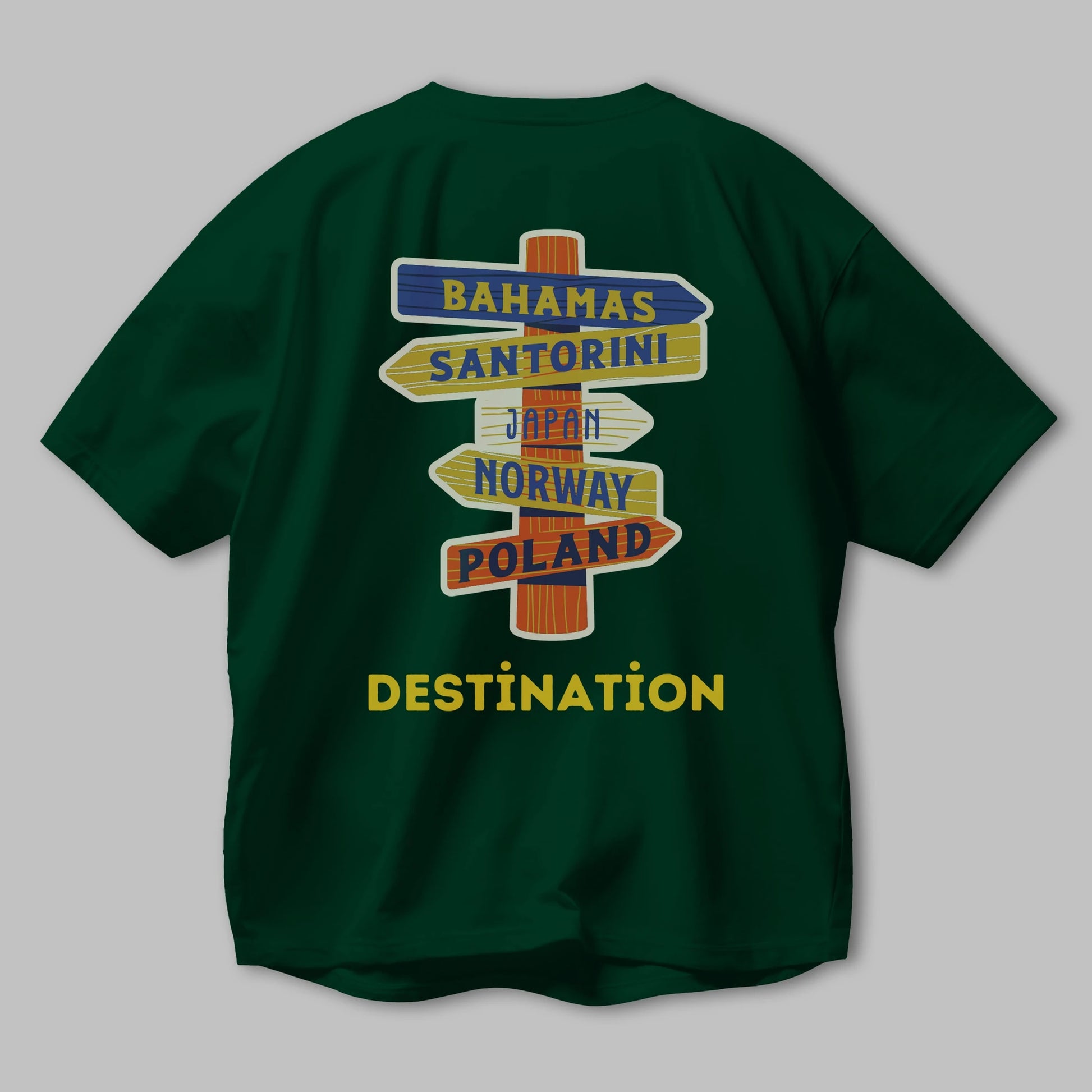 Destination Yazılı Arka Baskılı Oversize t-shirt Erkek Kadın Unisex