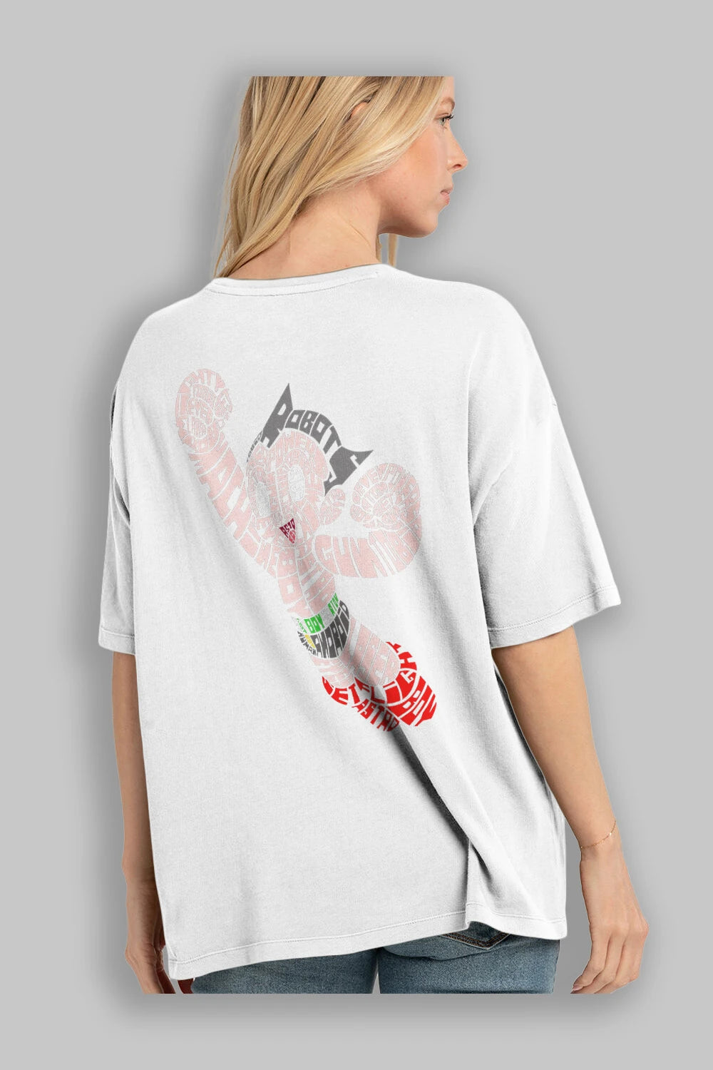 Astroboy Arka Baskılı Oversize t-shirt %100 pamuk Erkek Kadın Unisex